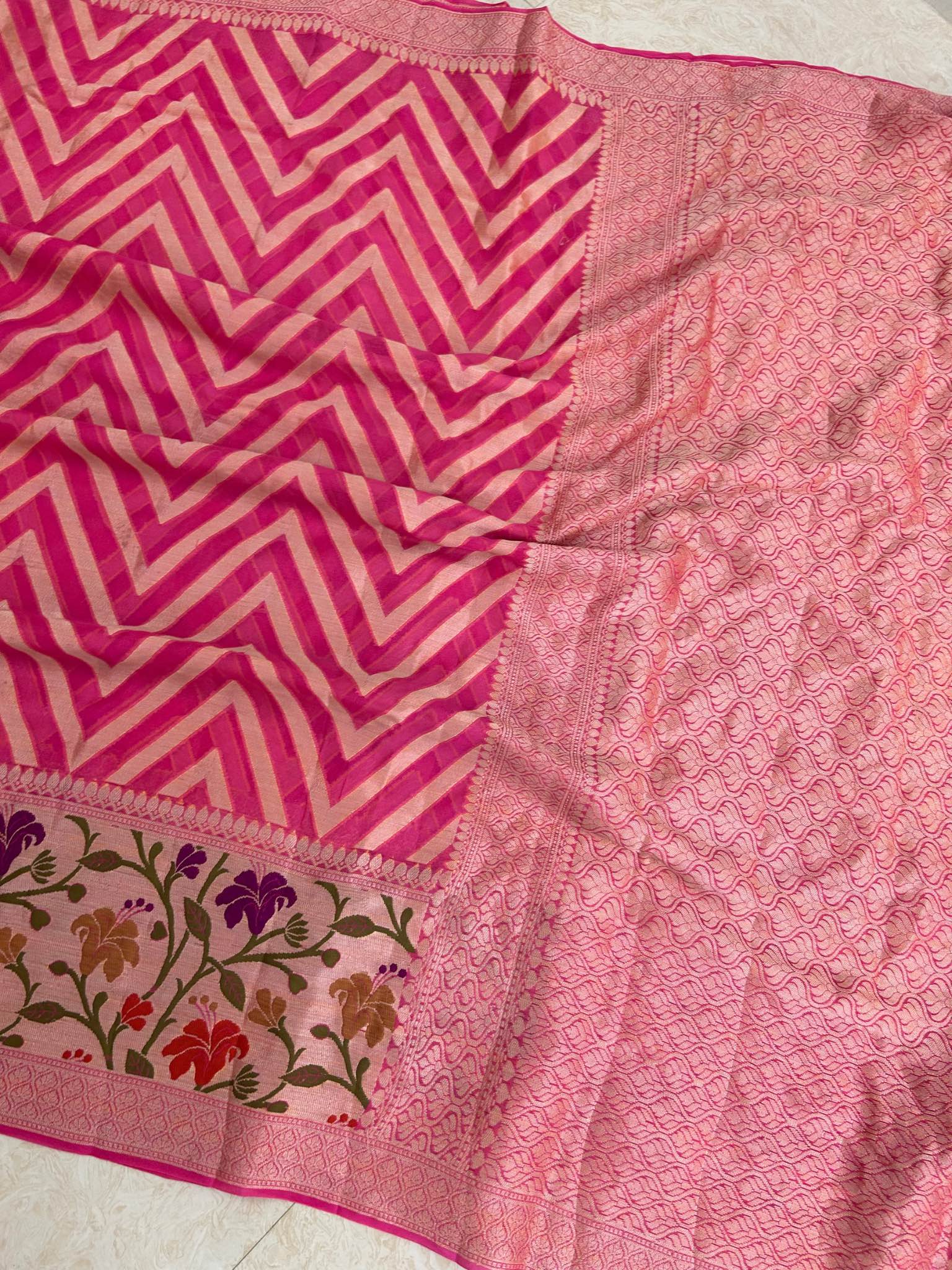 Pure Khaddi Chiffon Banarasi Saree