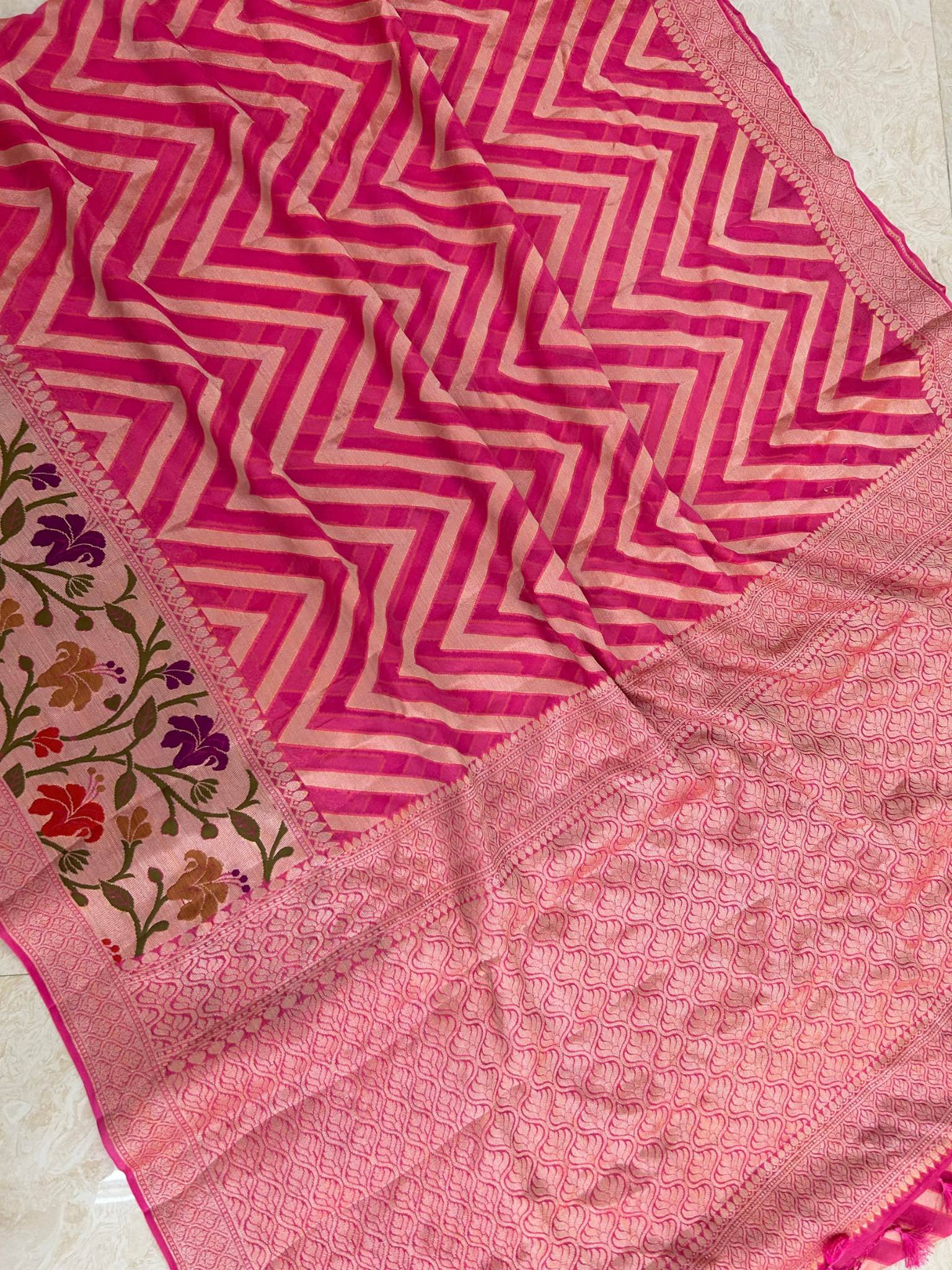 Pure Khaddi Chiffon Banarasi Saree