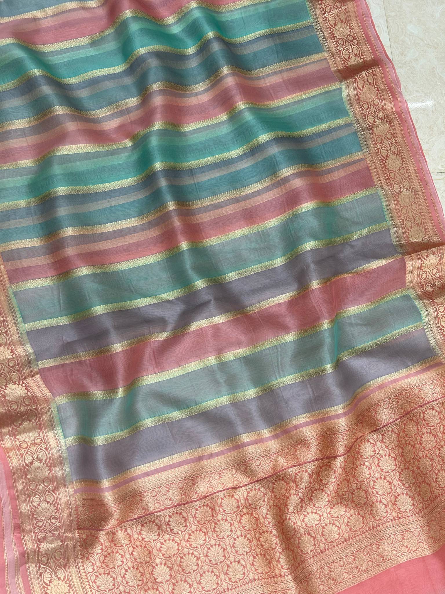 Pure Kora Silk Handloom Banarasi Saree