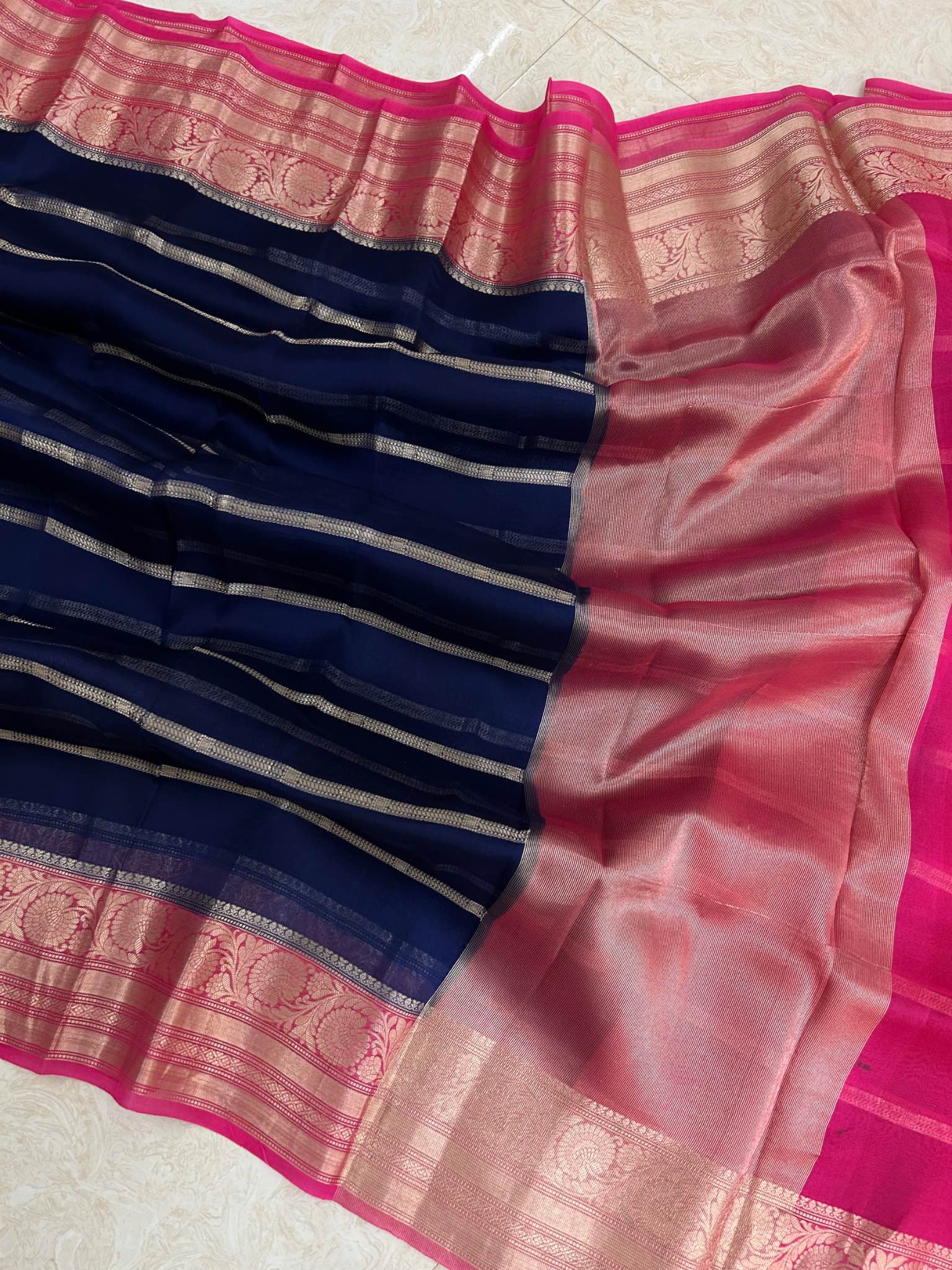 Pure Kora Silk Handloom Banarasi Saree