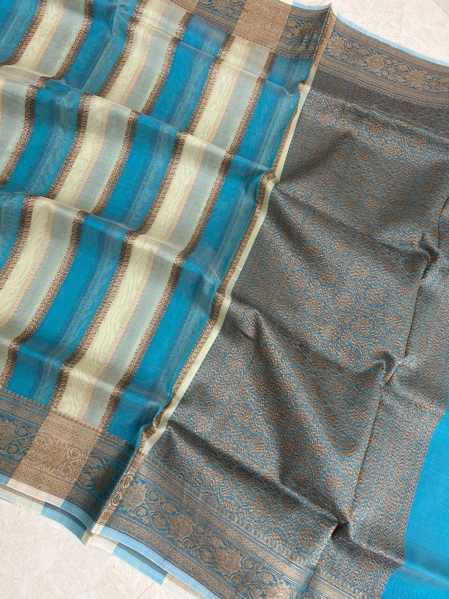 Pure Kora Silk Handloom Banarasi Saree