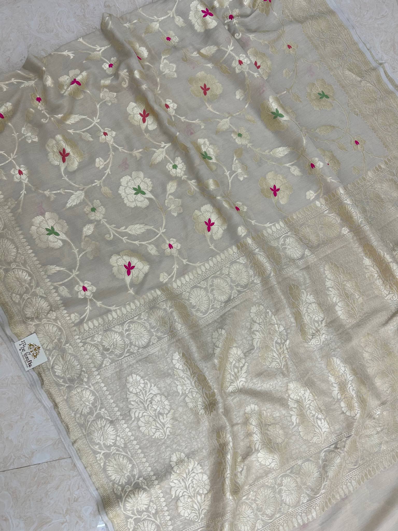 Moonga Georgette Banarasi Saree - With Meenakarai All Over