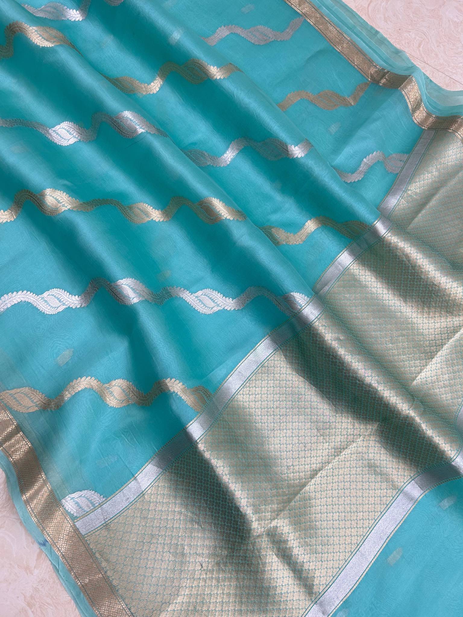 Pure Kora Silk Handloom Banarasi Saree