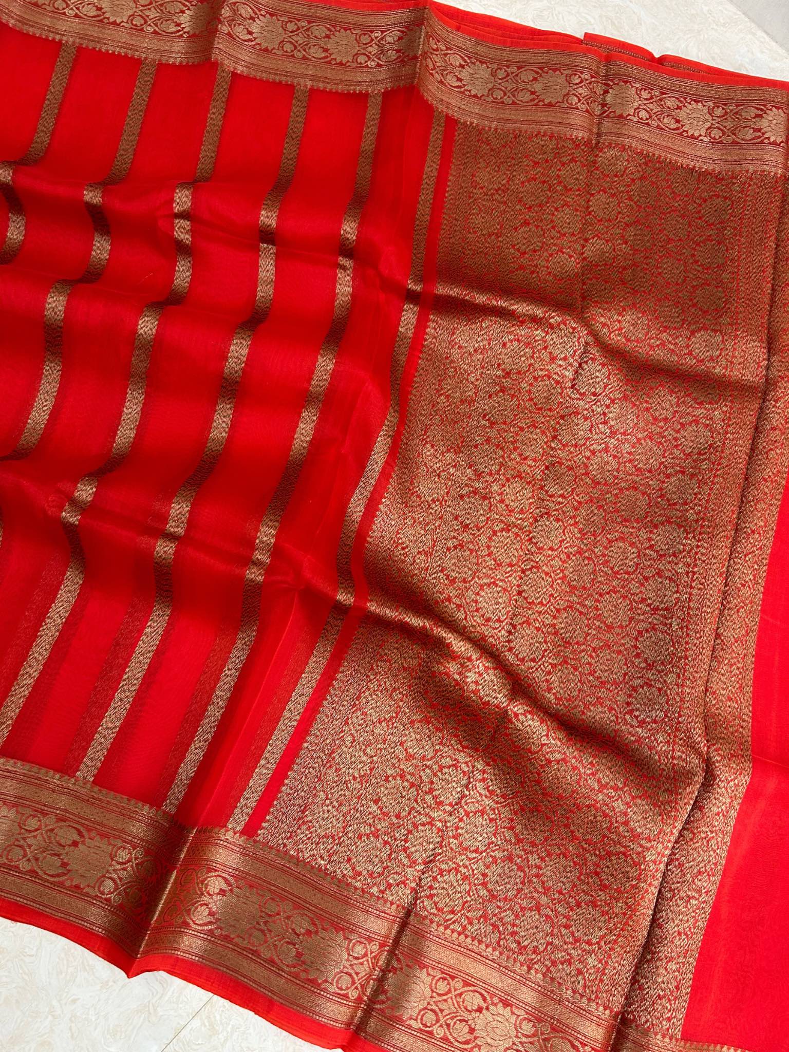 Pure Kora Silk Handloom Banarasi Saree