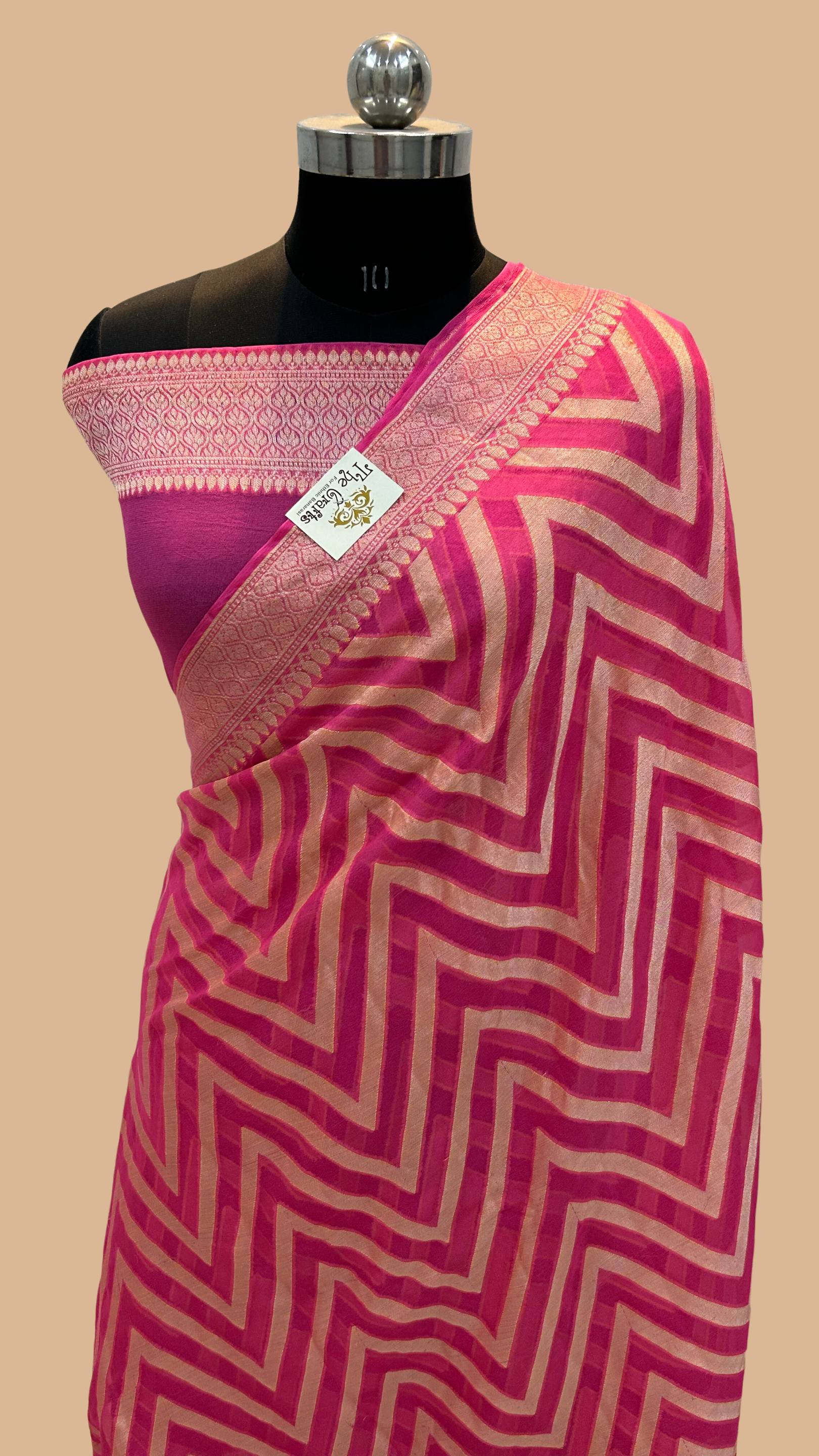 Pure Khaddi Chiffon Banarasi Saree