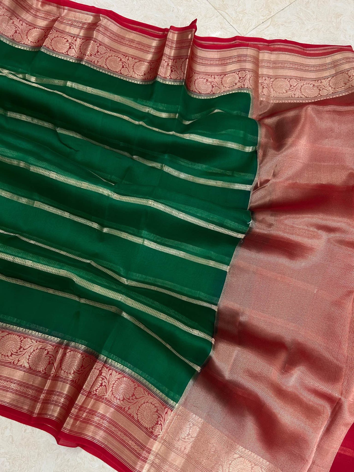 Pure Kora Silk Handloom Banarasi Saree