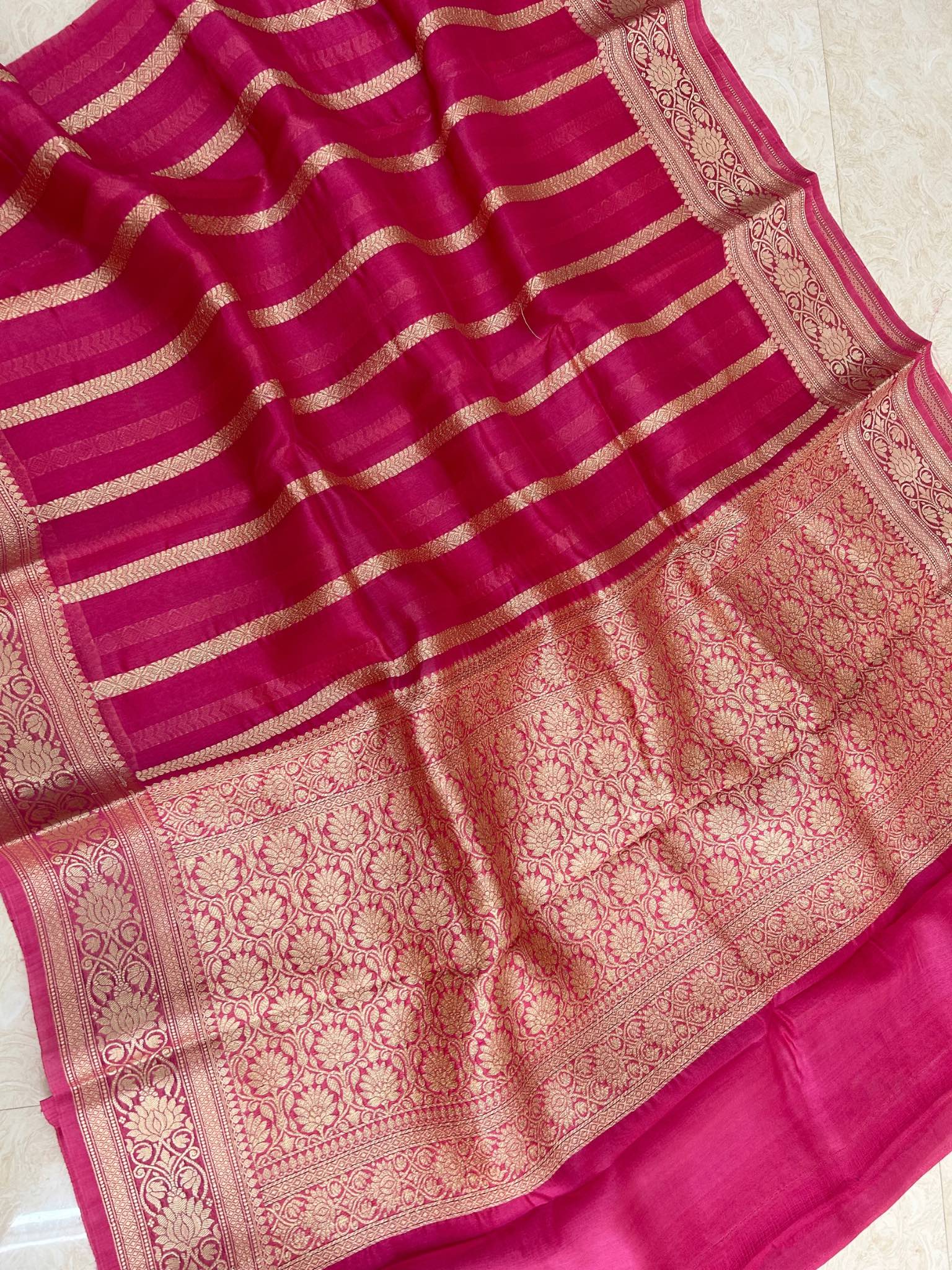 Pure Kora Silk Handloom Banarasi Saree