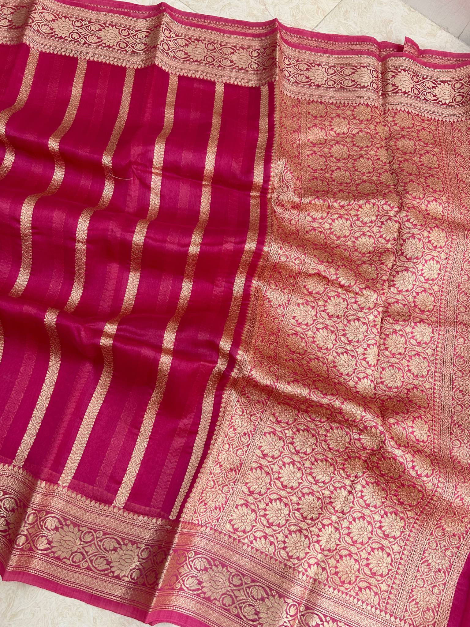 Pure Kora Silk Handloom Banarasi Saree