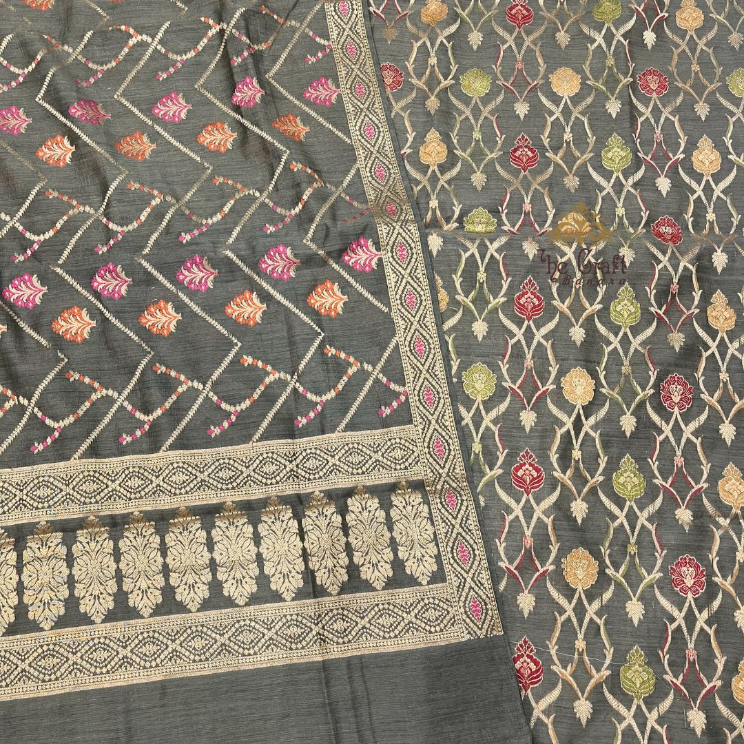 Pure Moonga Silk Handloom Banarasi Dress Material