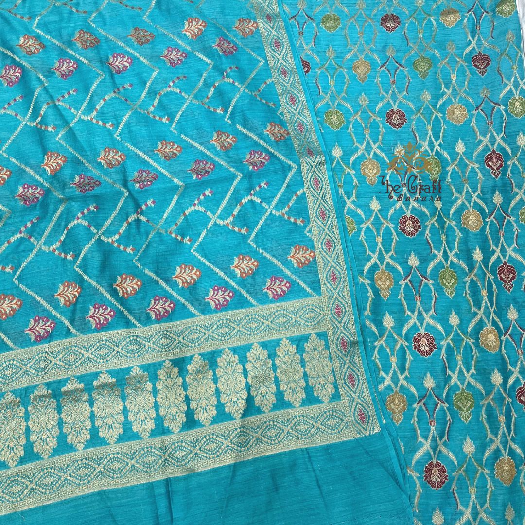 Pure Moonga Silk Handloom Banarasi Dress Material