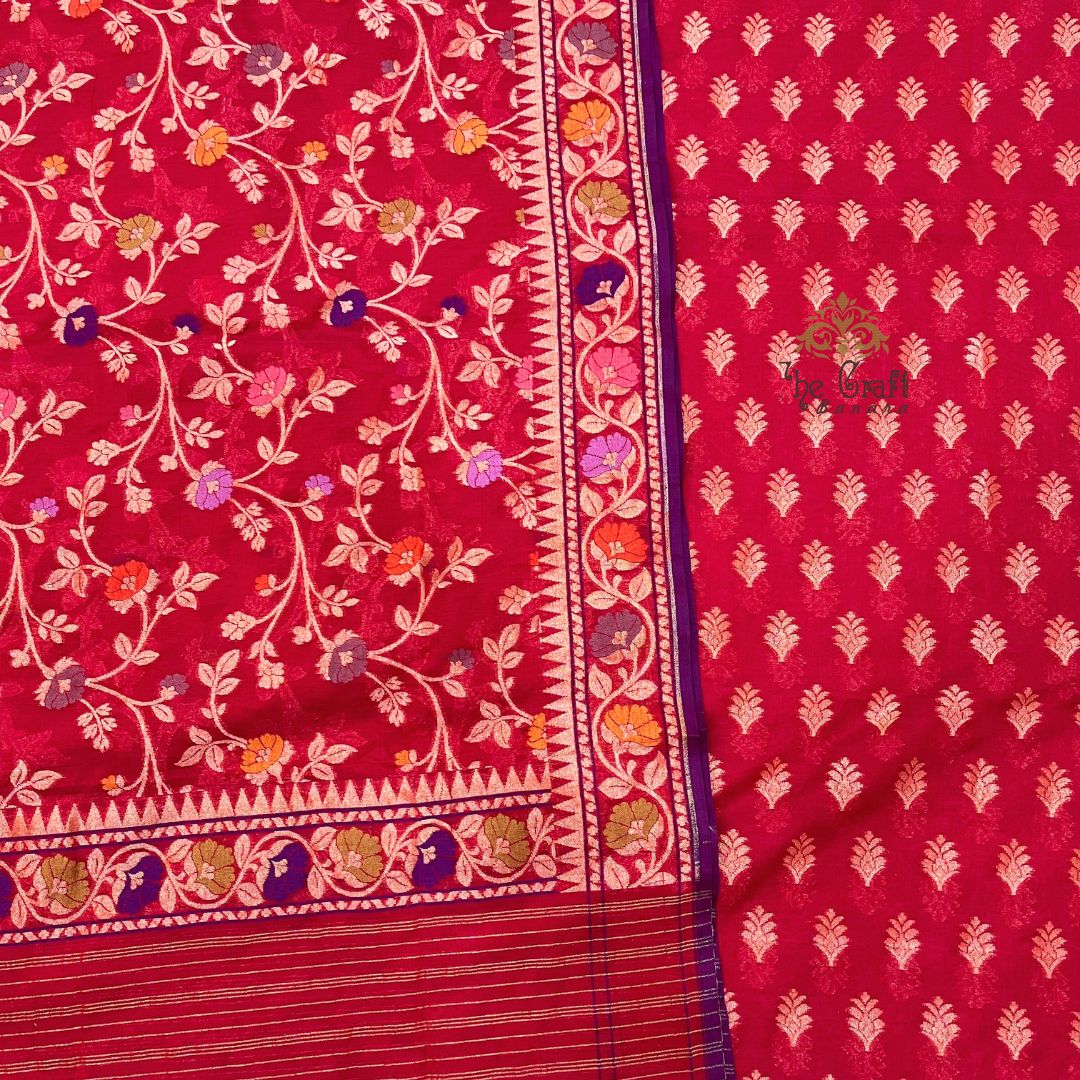 Pure Ektara Cotton Jamdani Banarasi Dress Material