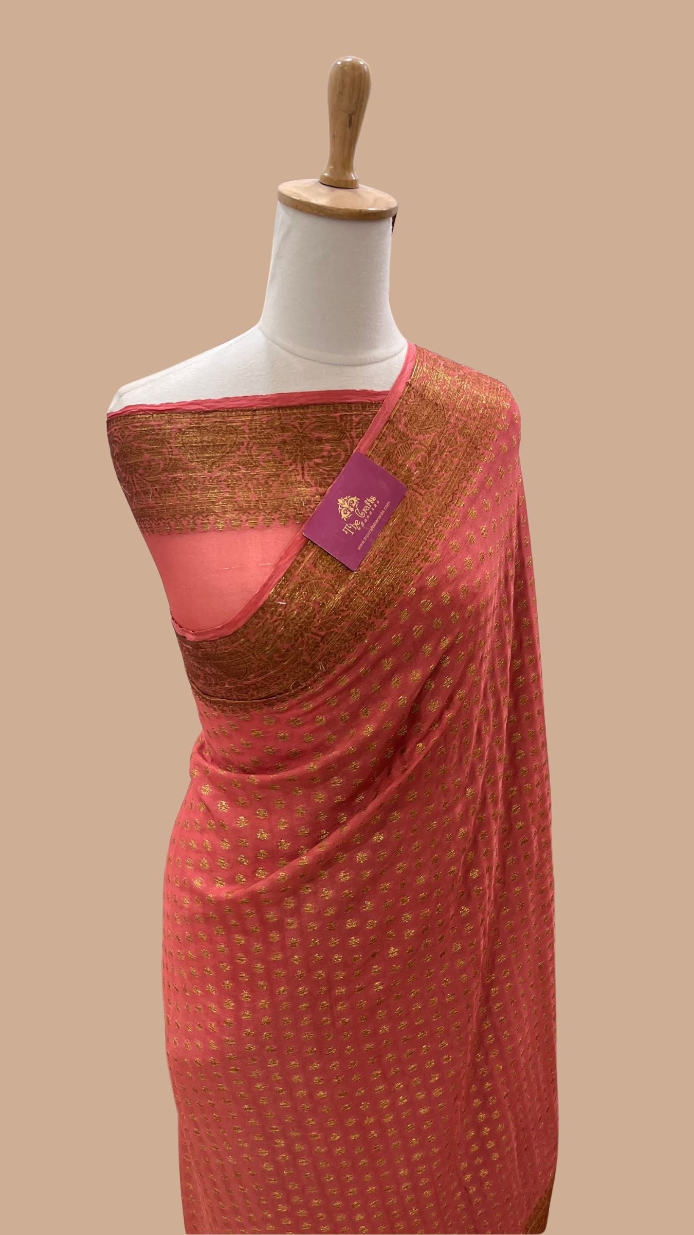 Pure Khaddi Chiffon Banarasi Saree