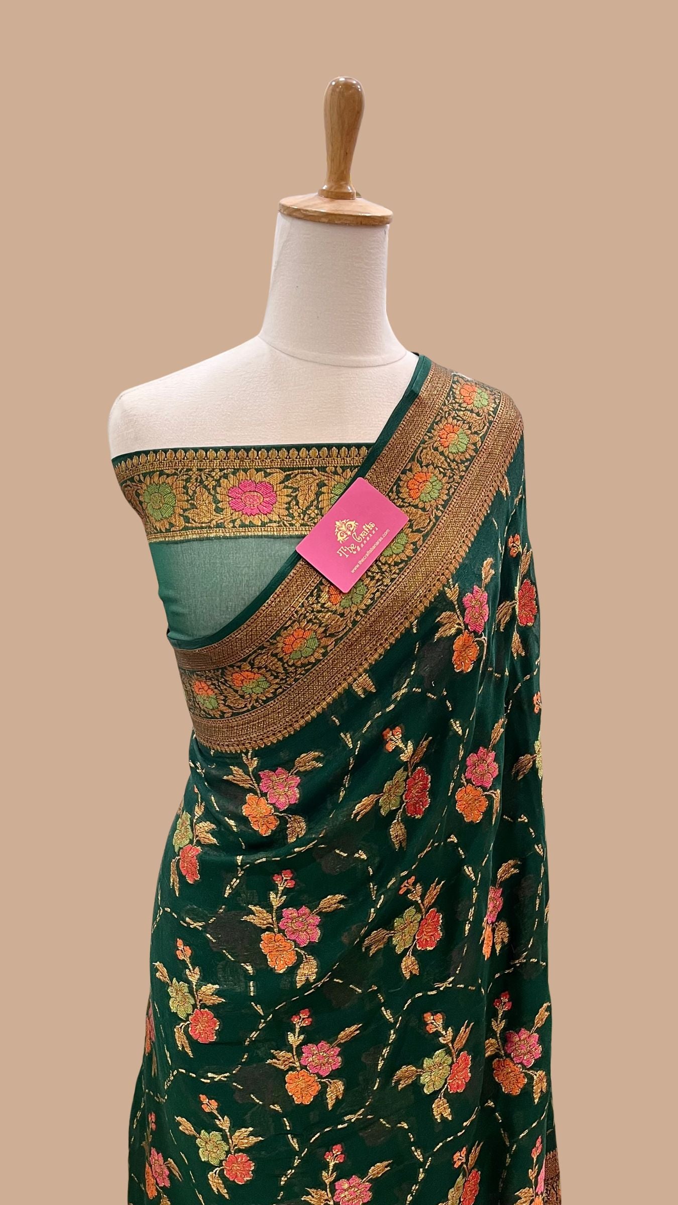 Pure Khaddi Chiffon Banarasi Saree