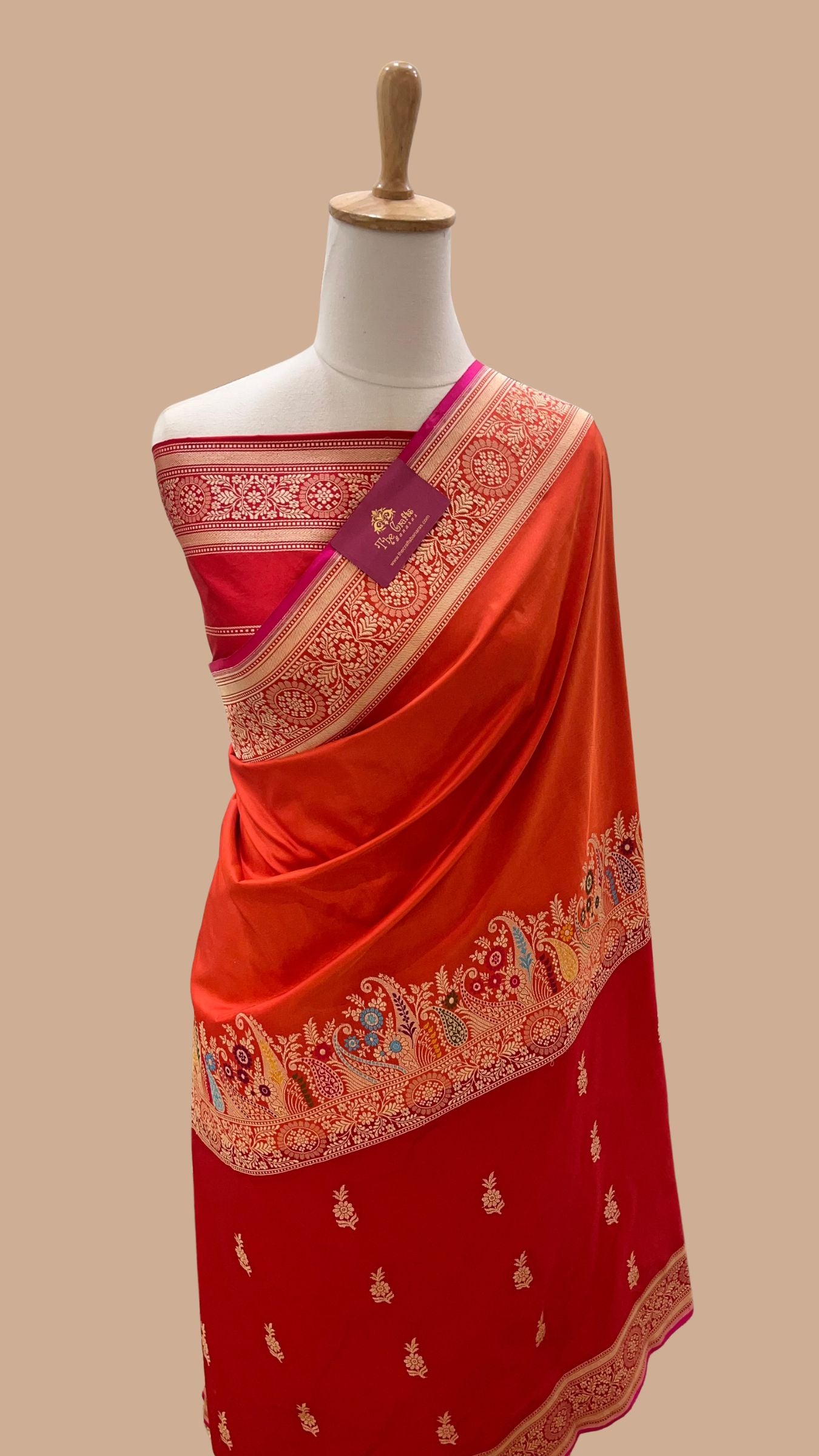 Pure Katan Silk Handloom Banarasi Saree - with Kadhua Meenakari Work