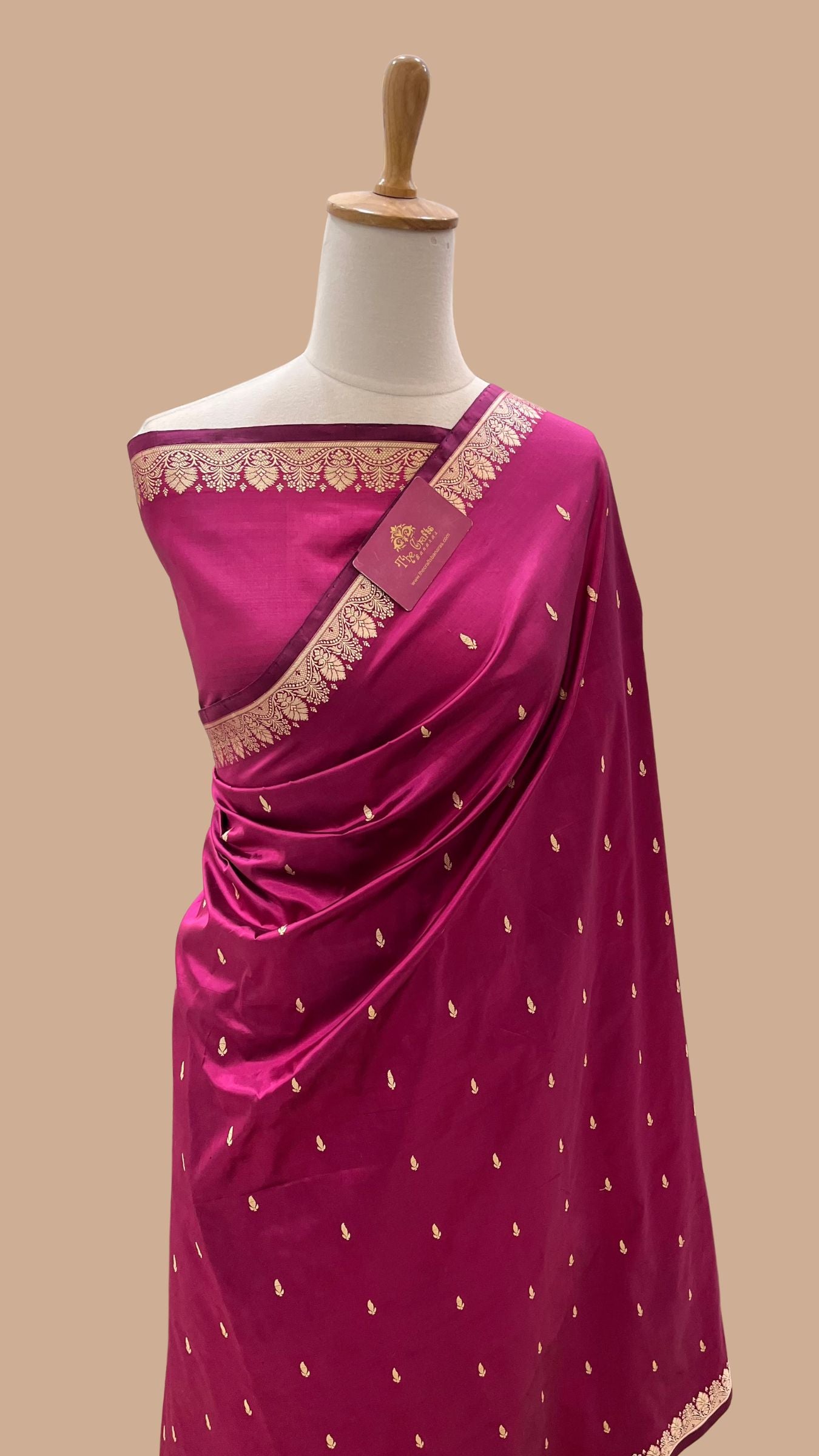 Pure Katan Silk Handloom Banarasi Saree - Resham Chunri Buti