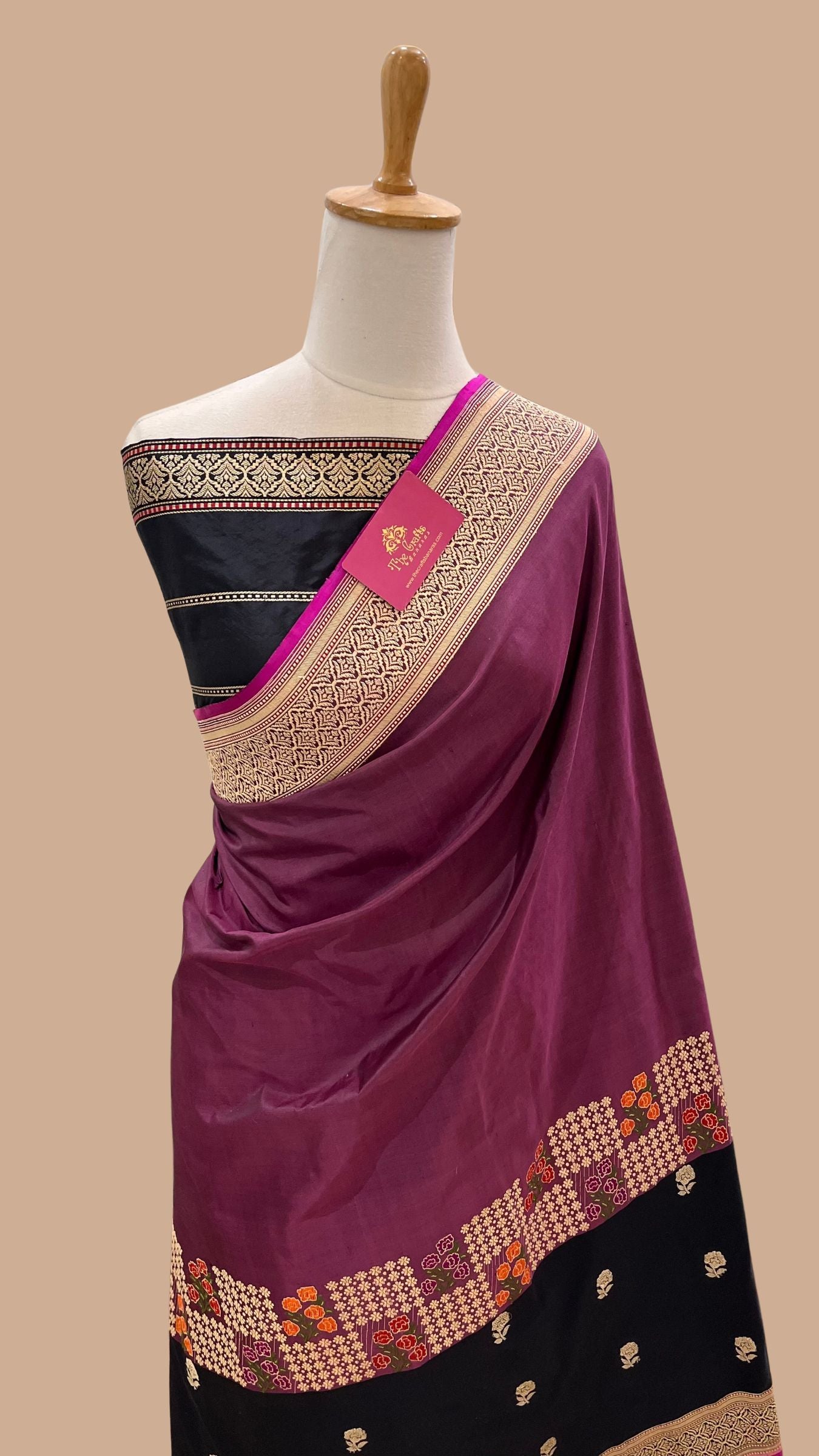Pure Katan Silk Handloom Banarasi Saree - with Kadhua Meenakari Work