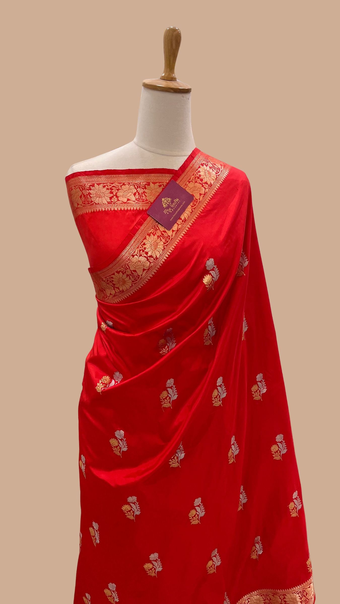 Pure  Mango Silk Handloom Banarasi Saree