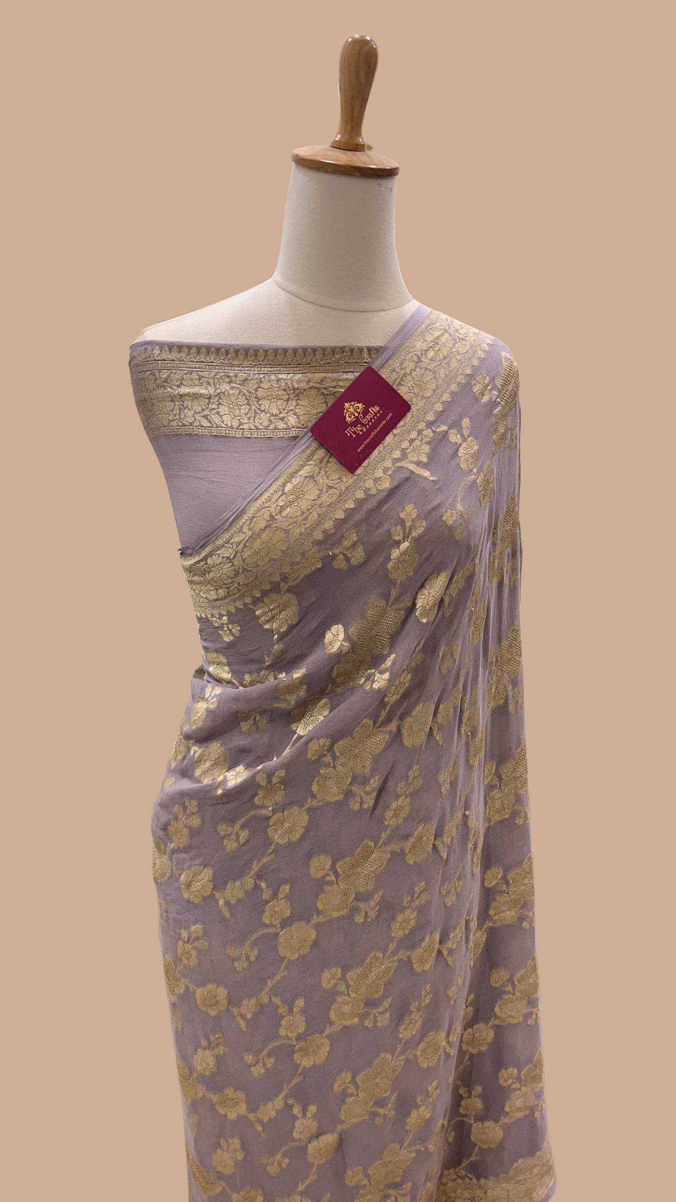 Khaddi Georgette Banarasi Saree - Water Zari