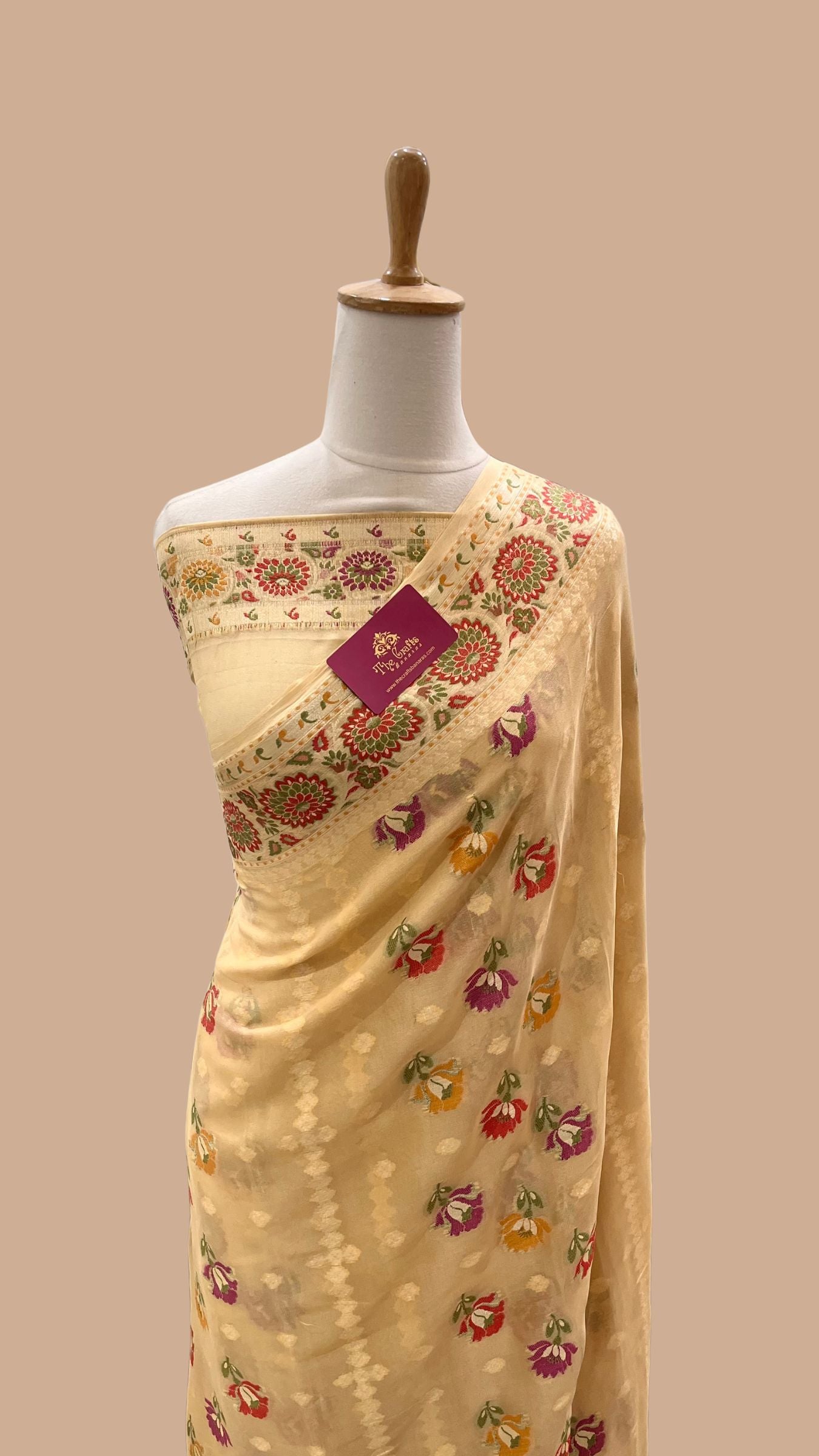 Pure Khaddi Chiffon Banarasi Saree