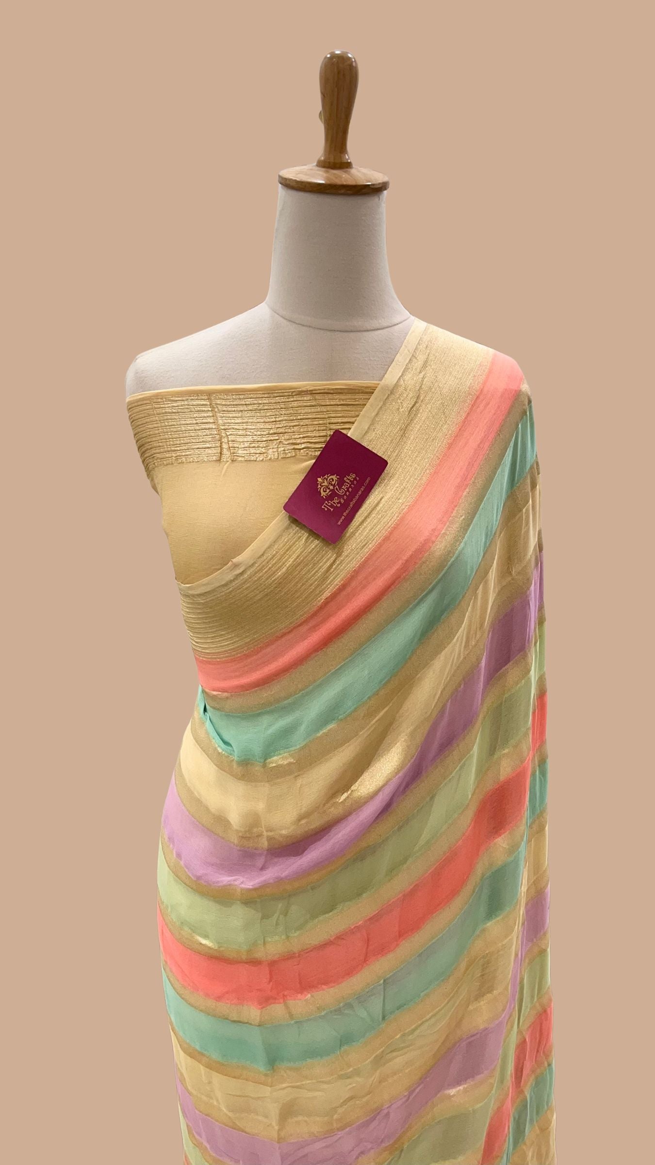 Khaddi Georgette Handloom Banarasi Saree