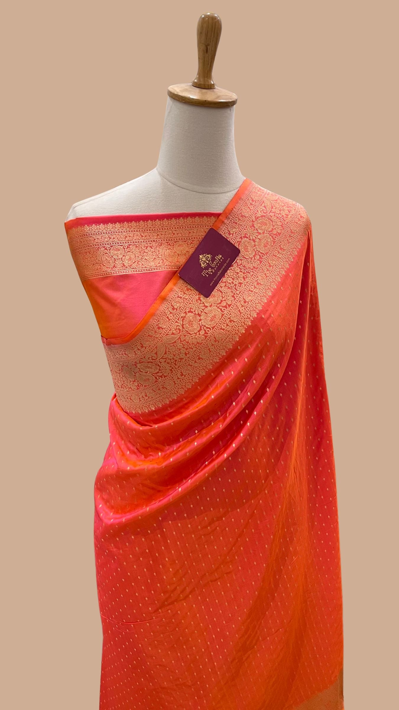 Pure Katan Silk Handloom Banarasi Saree - Chunri Buti