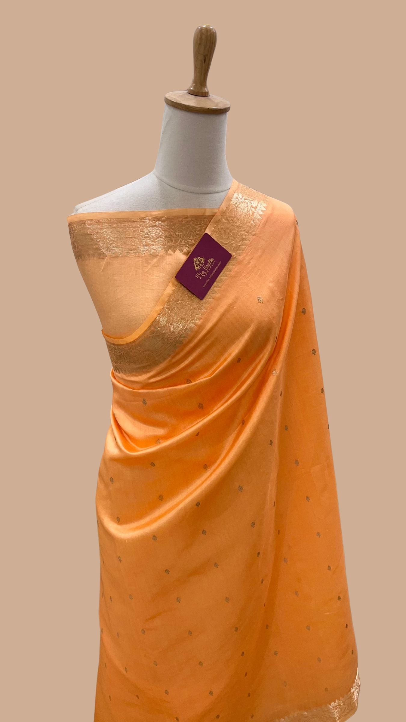 Pure  Mango Silk Handloom Banarasi Saree