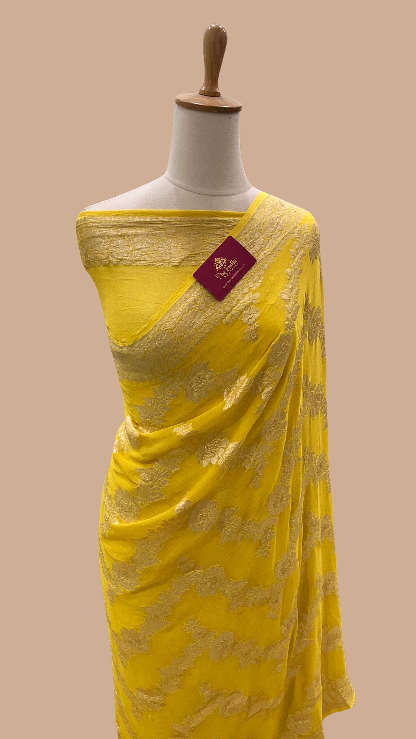 Khaddi Georgette Banarasi Saree - Water Zari