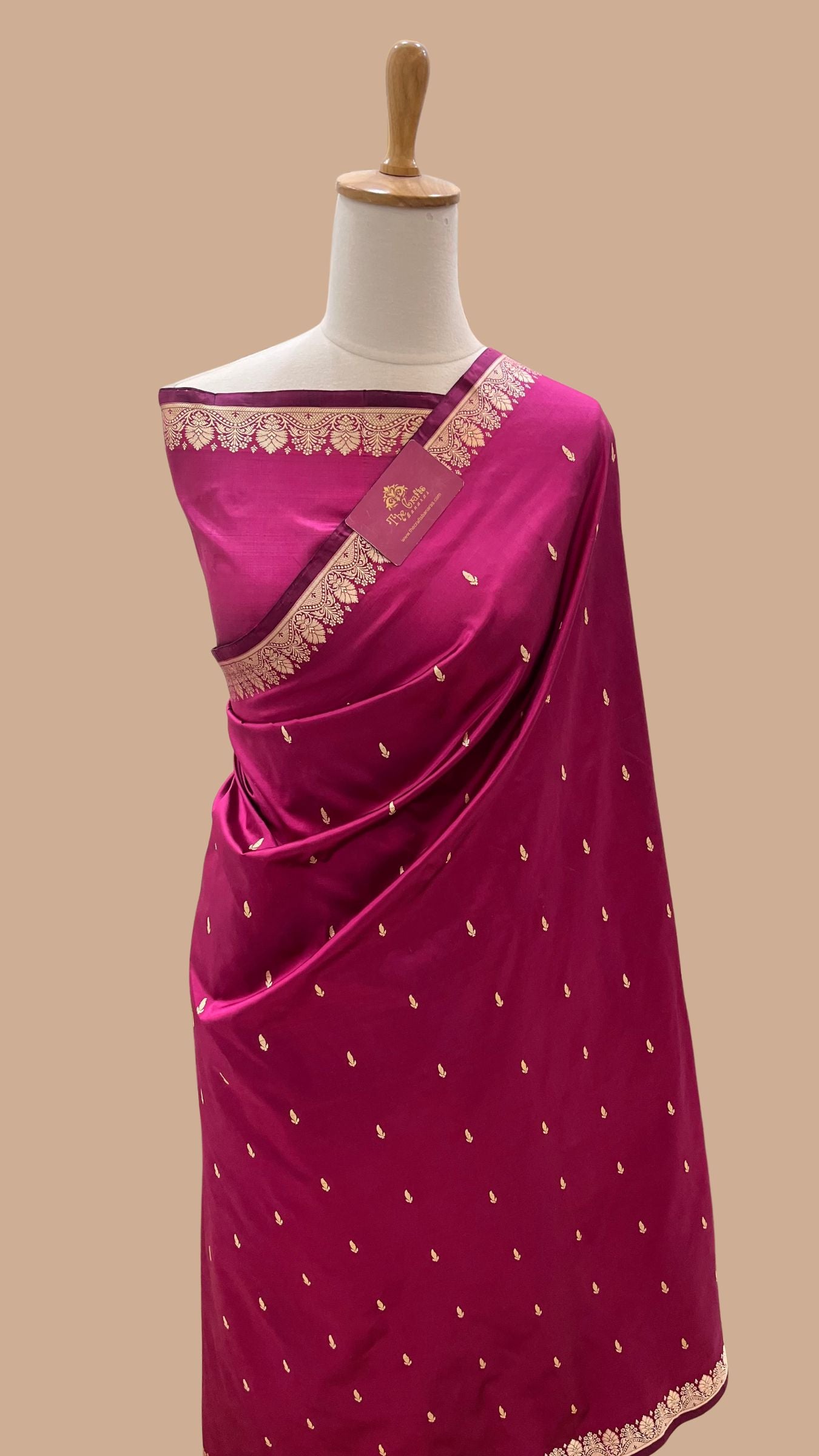 Pure Katan Silk Handloom Banarasi Saree - Resham Chunri Buti