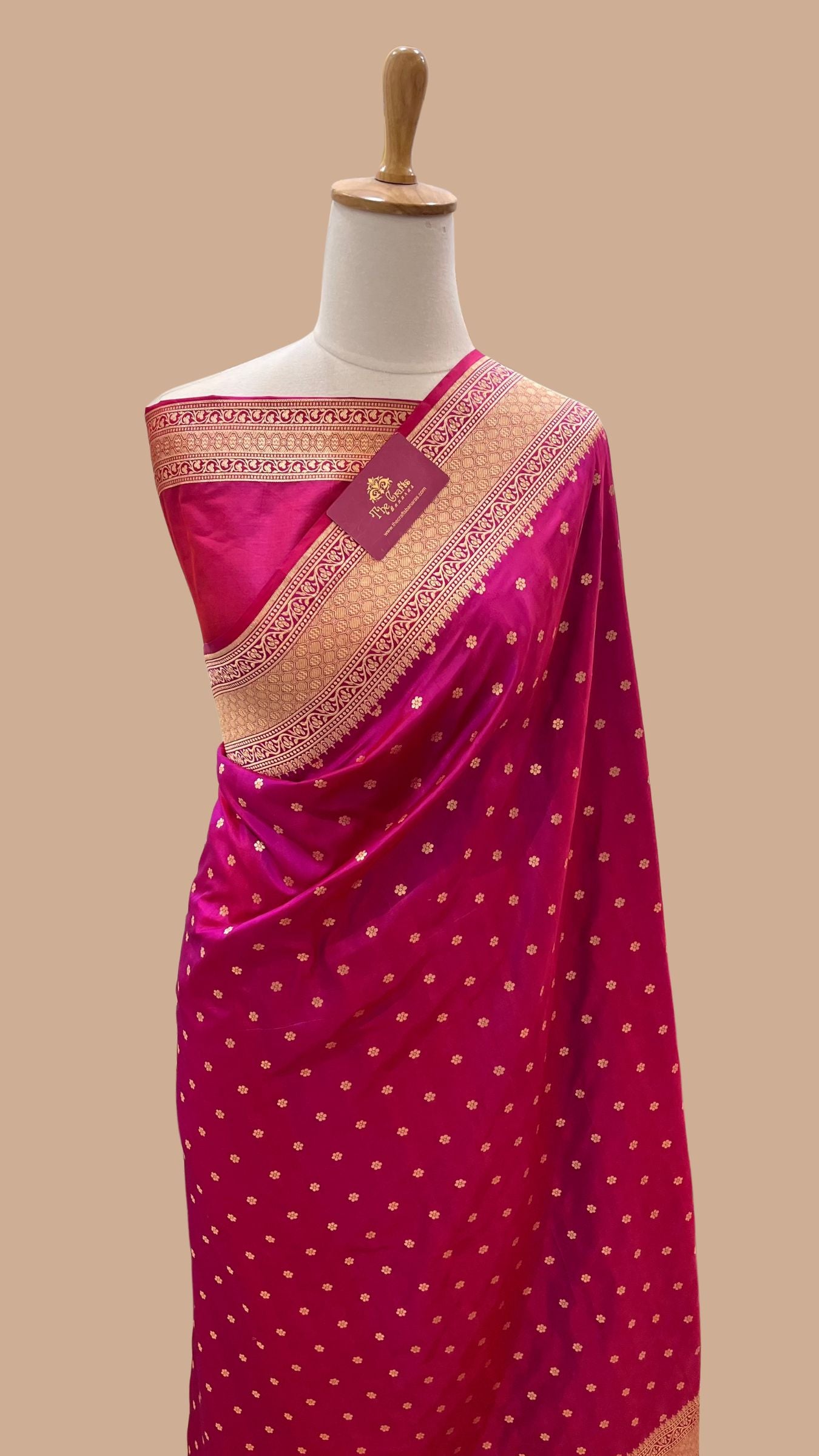 Pure Katan Silk Handloom Banarasi Saree - Chunri Buti