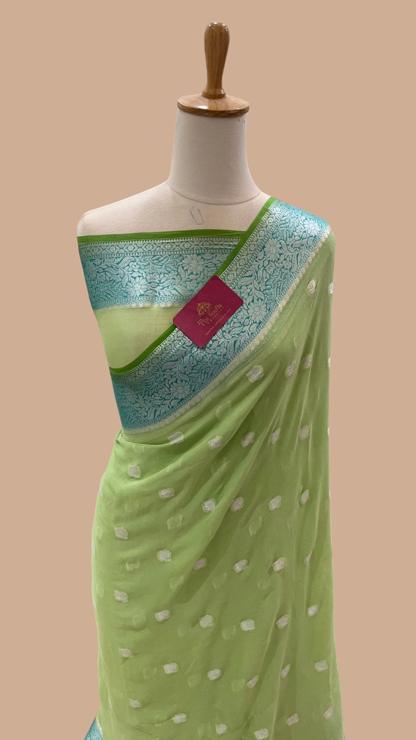 Pure Khaddi Chiffon Banarasi Saree - Multicolored