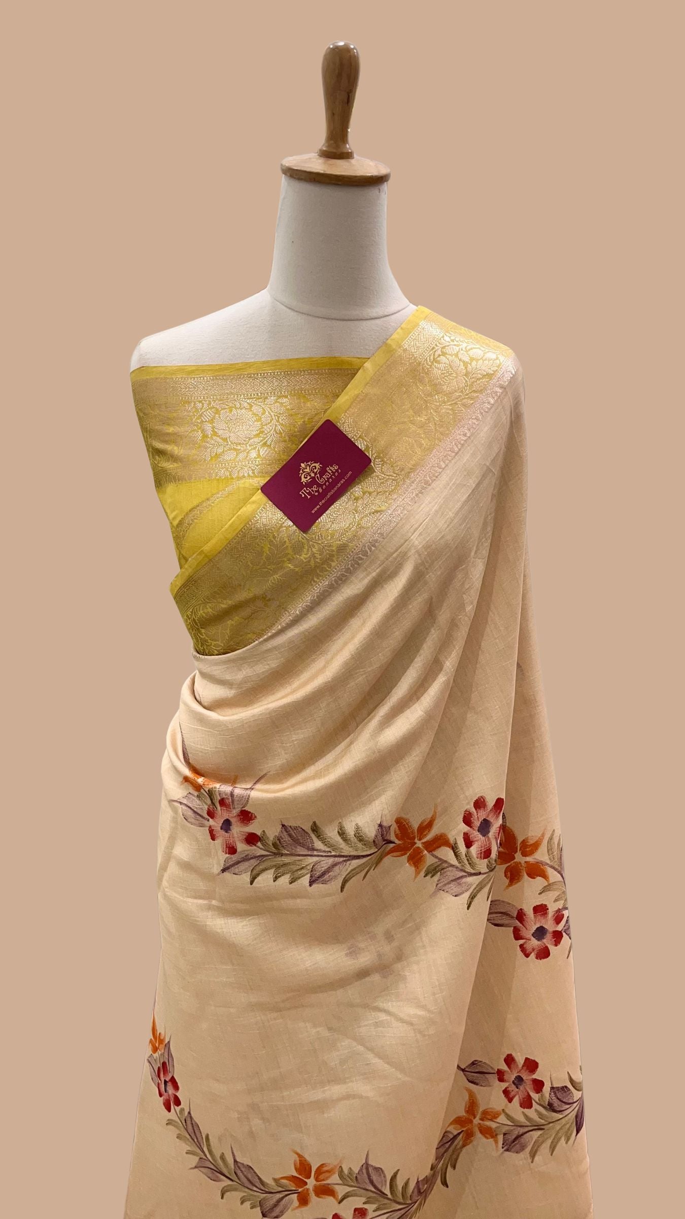 Pure Chiniya Silk Banarasi Saree - with Digital Print