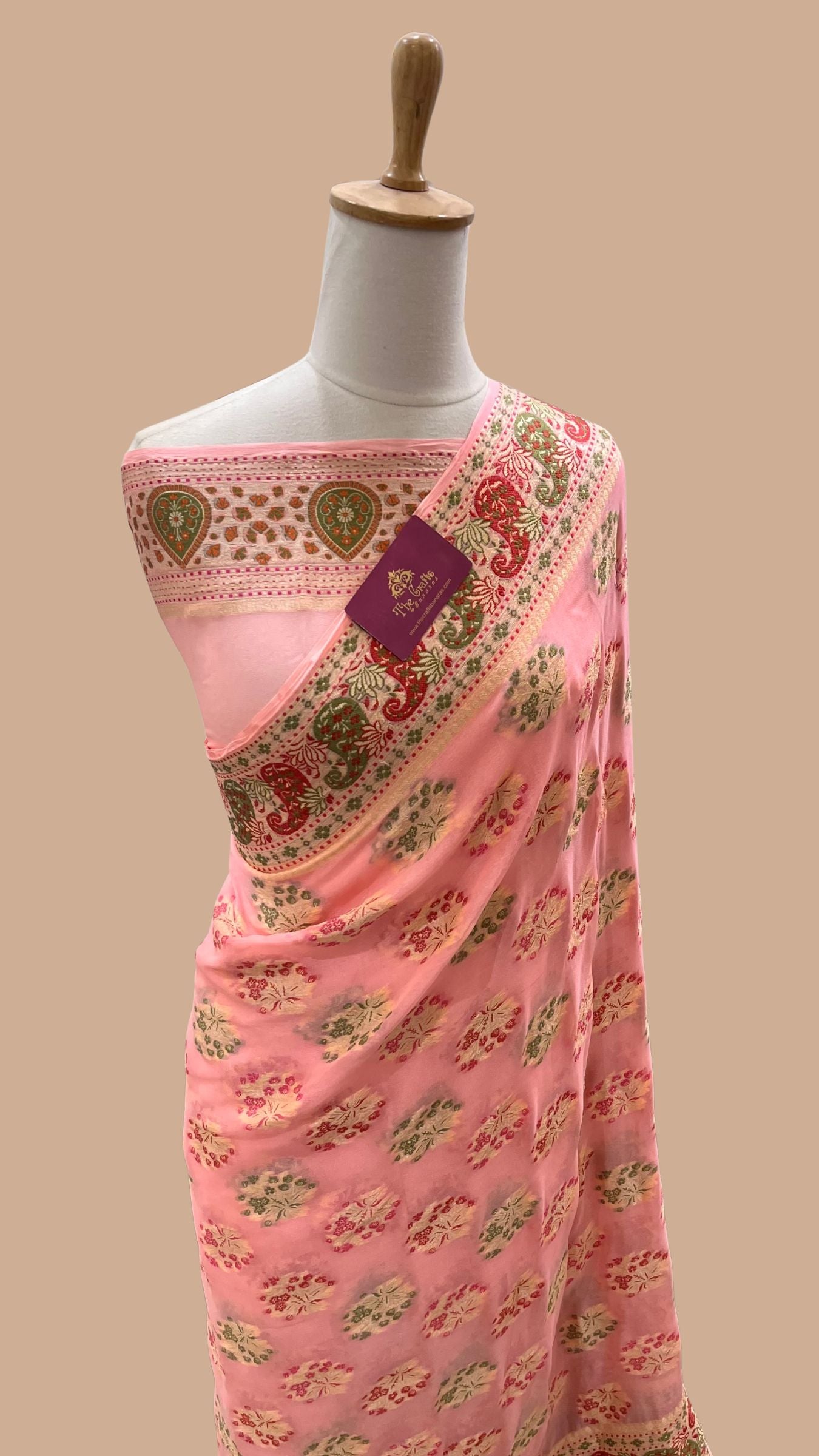 Pure Khaddi Chiffon Banarasi Saree