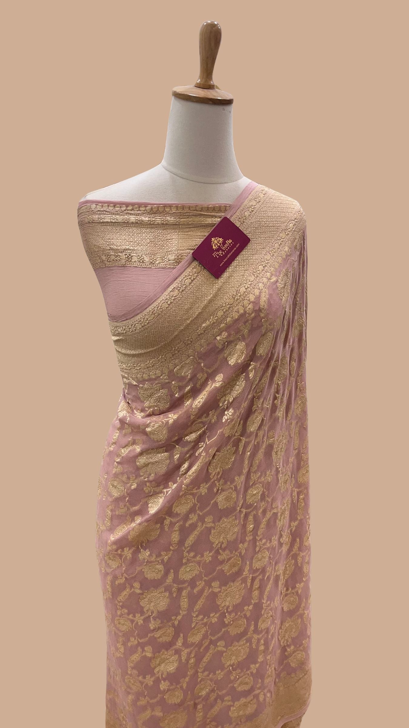 Khaddi Georgette Banarasi Saree - Water Zari