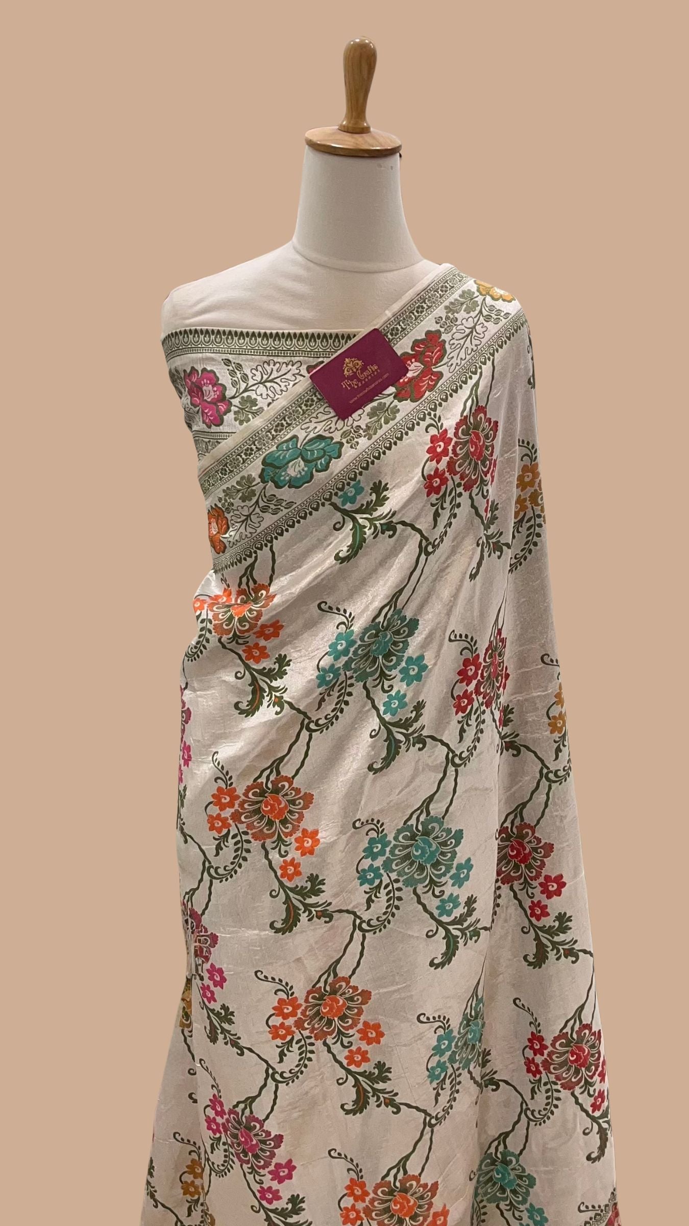 Tussar Georgette Handloom Banarasi Saree - Meenakari