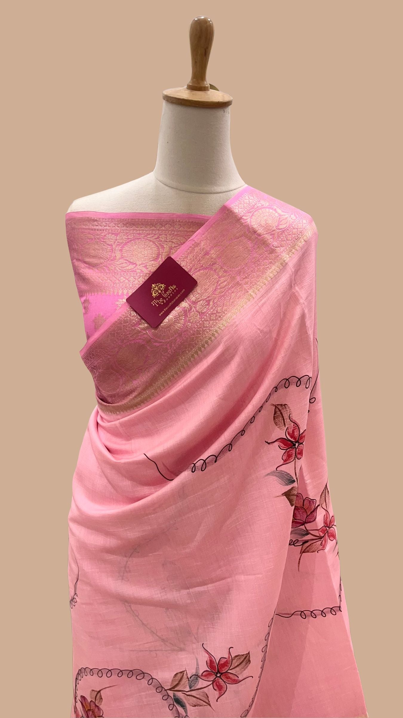 Pure Chiniya Silk Banarasi Saree - with Digital Print