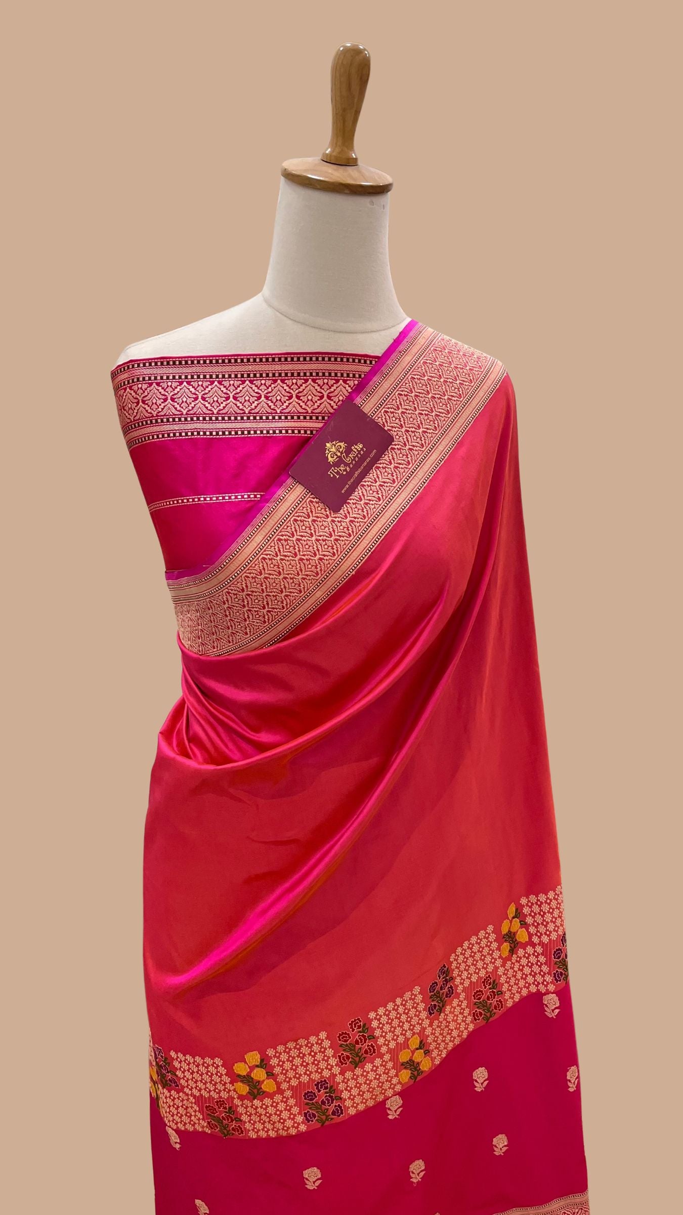Pure Katan Silk Handloom Banarasi Saree - with Kadhua Meenakari Work