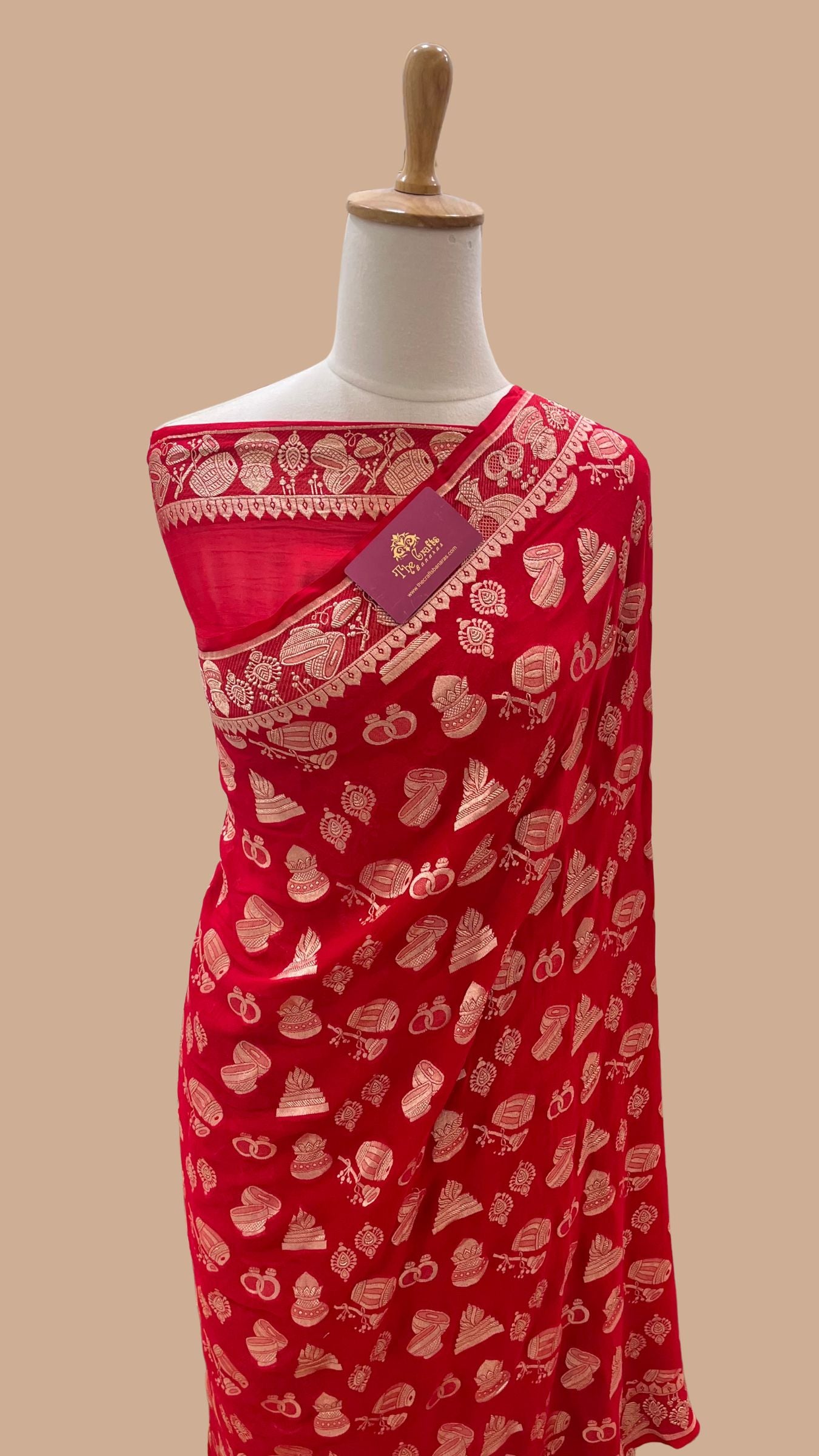 Khaddi Georgette Banarasi Saree - Water Zari