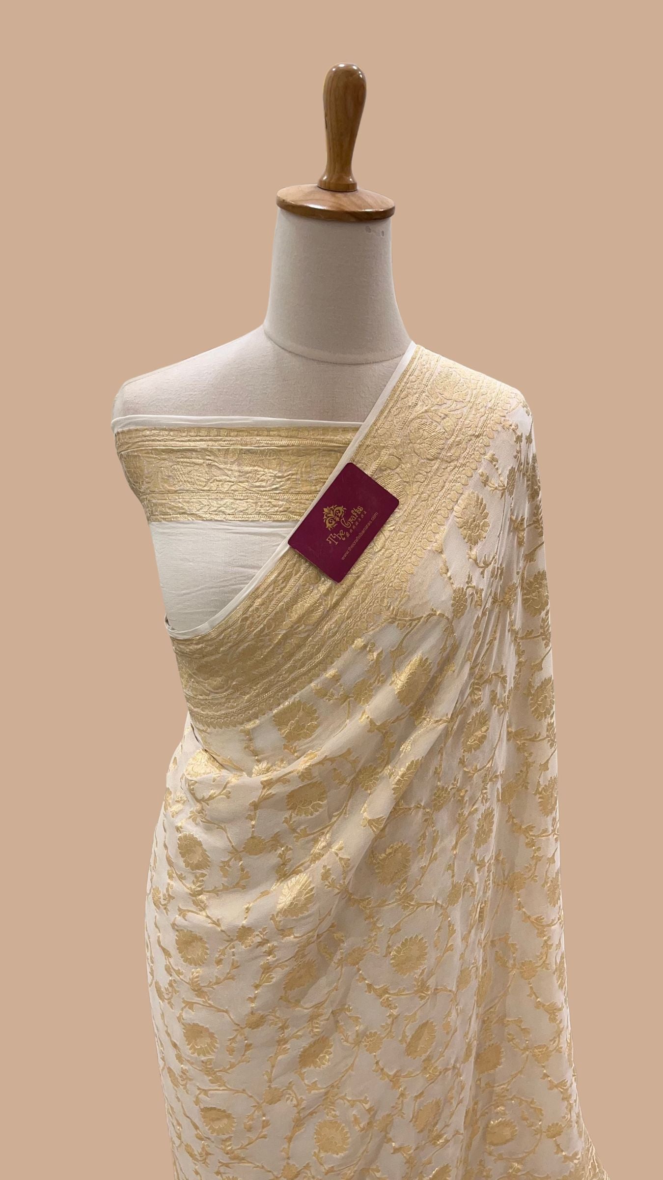 Khaddi Georgette Banarasi Saree - Water Zari