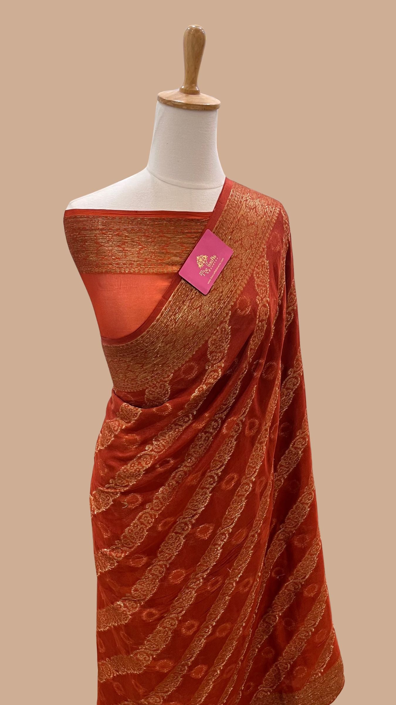 Pure Khaddi Chiffon Banarasi Saree