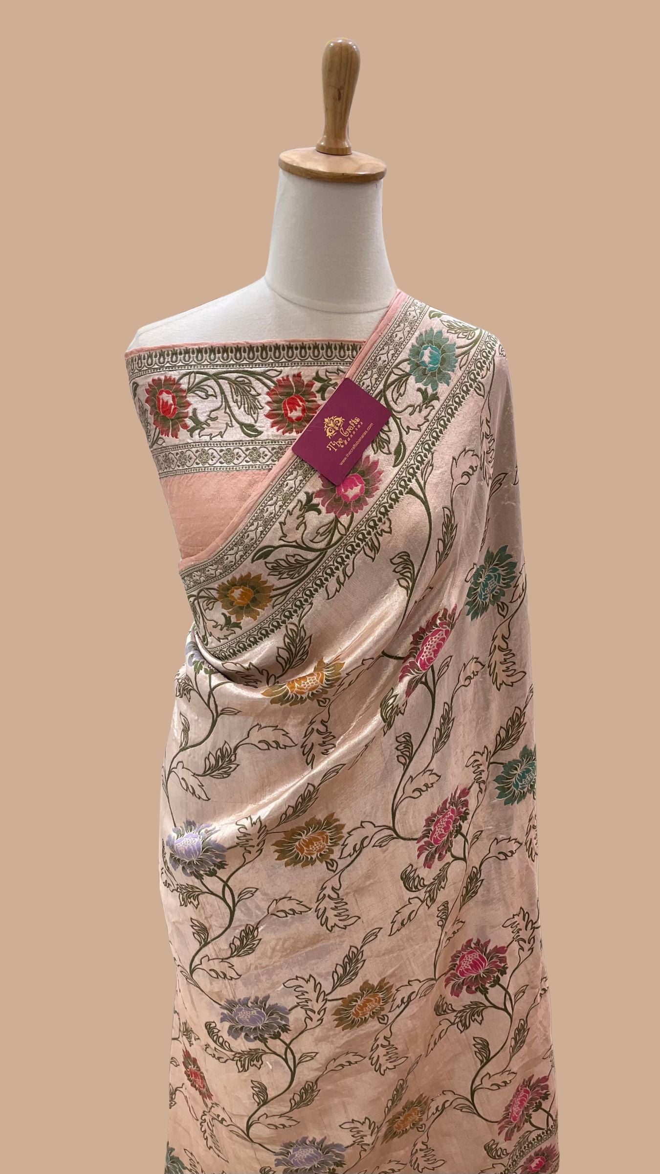 Pure Tussar Georgette Handloom Banarasi Saree - Brocade