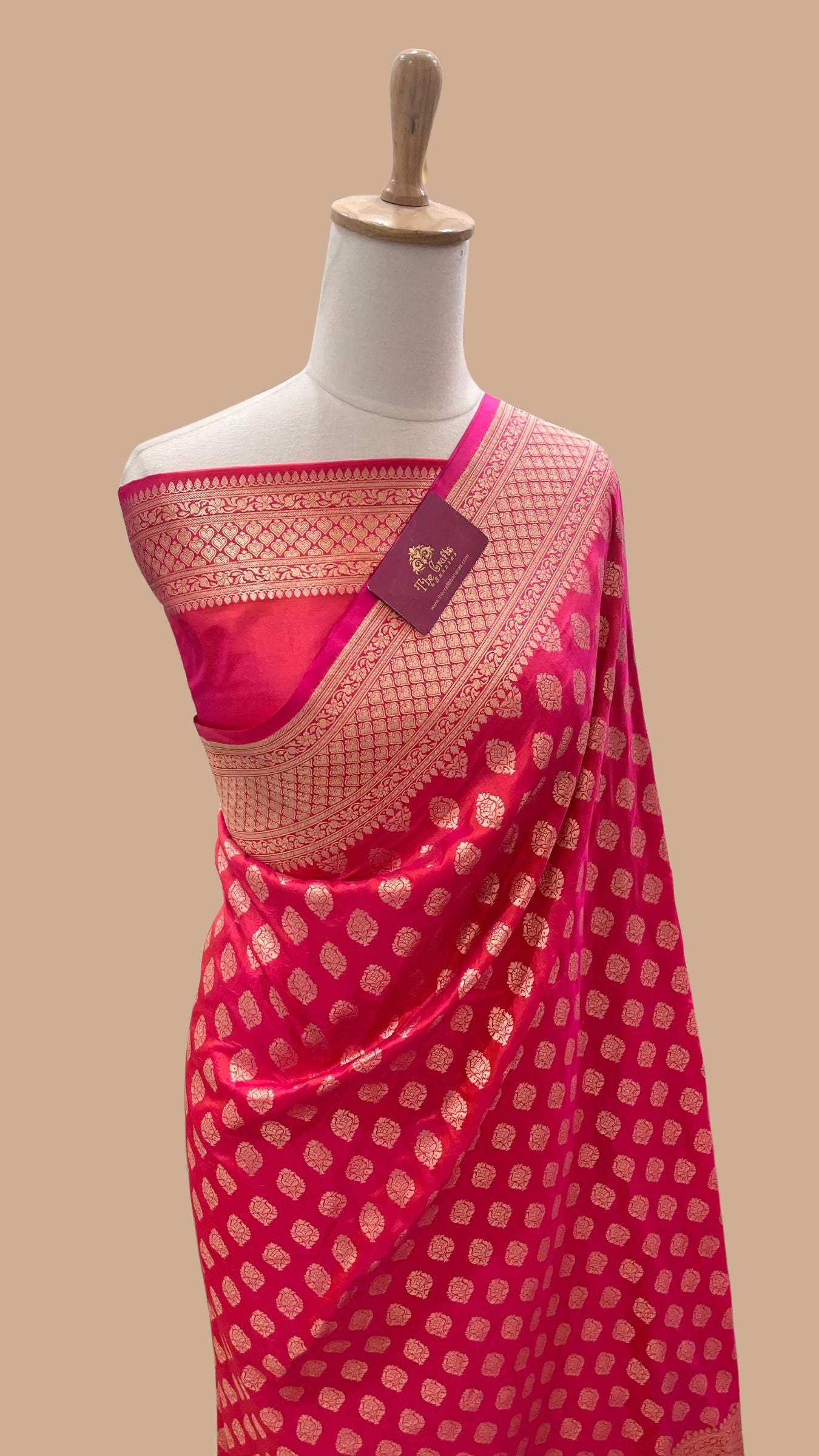 Pure Katan Silk Handloom Banarasi Saree - Jaal work