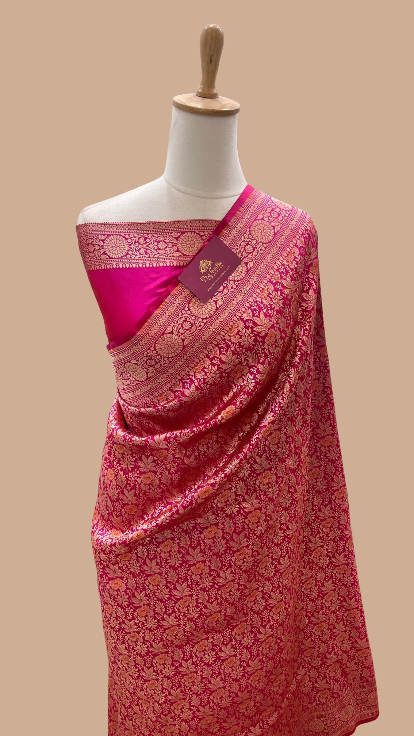 Pure Katan Silk Handloom Banarasi Saree - Tanchui Brocade Meena