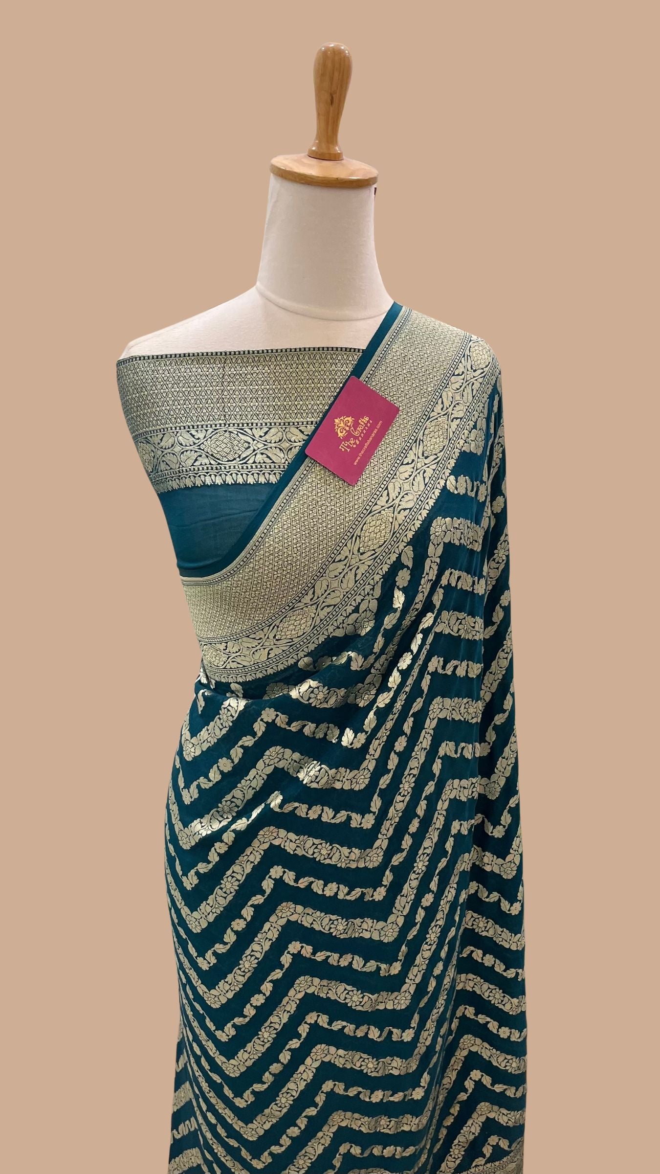 Khaddi Georgette Handloom Banarasi Saree