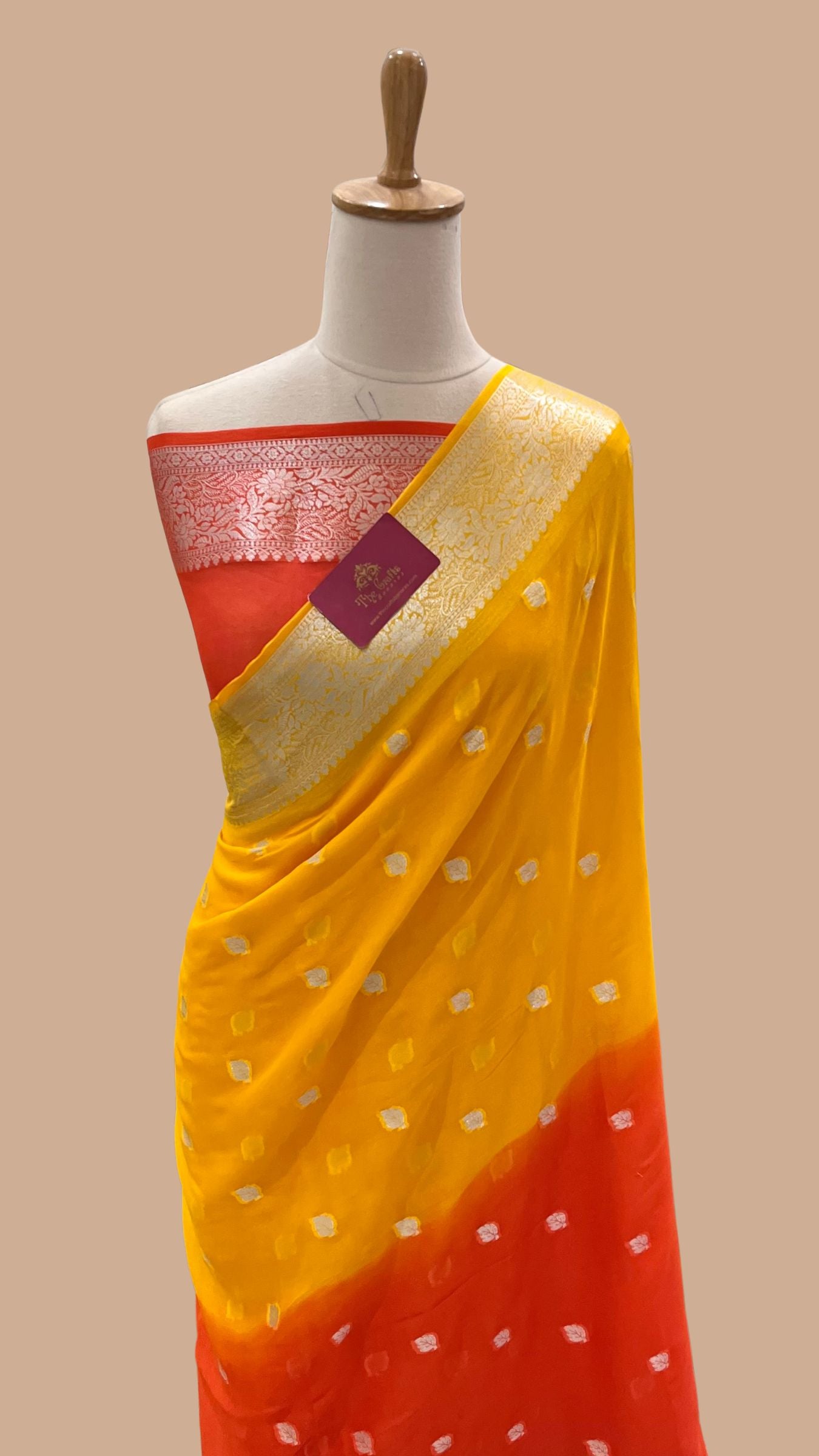 Pure Khaddi Chiffon Banarasi Saree
