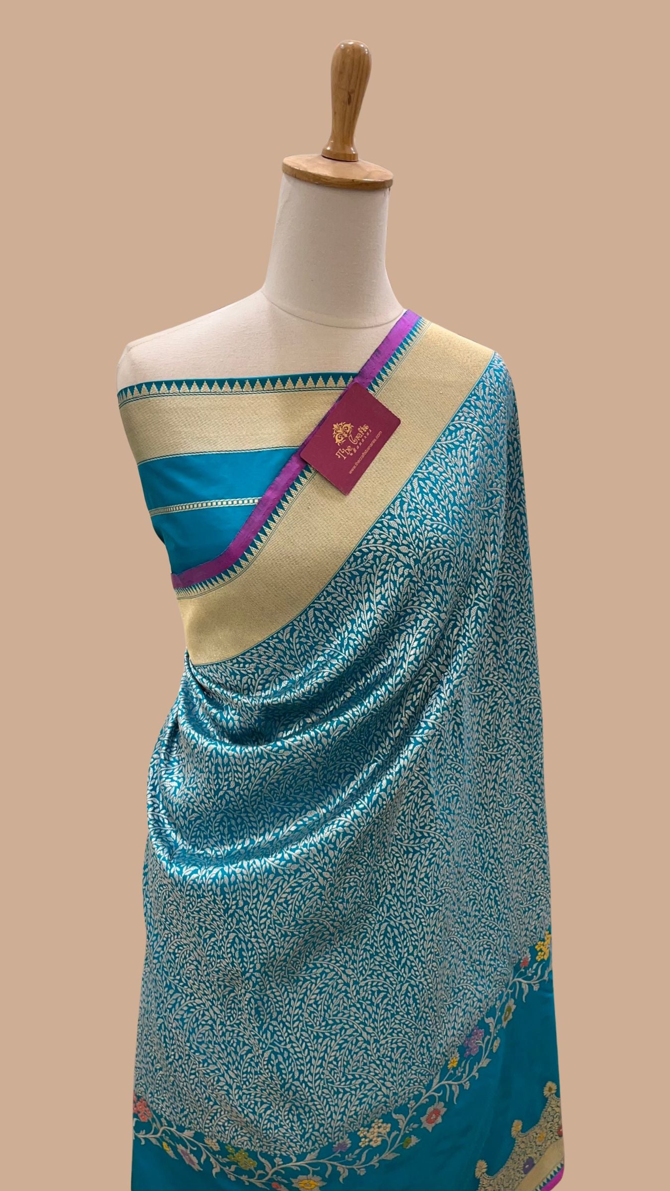 Pure Katan Silk Handloom Banarasi Saree - Kadhua Tanchui Brocade Meena