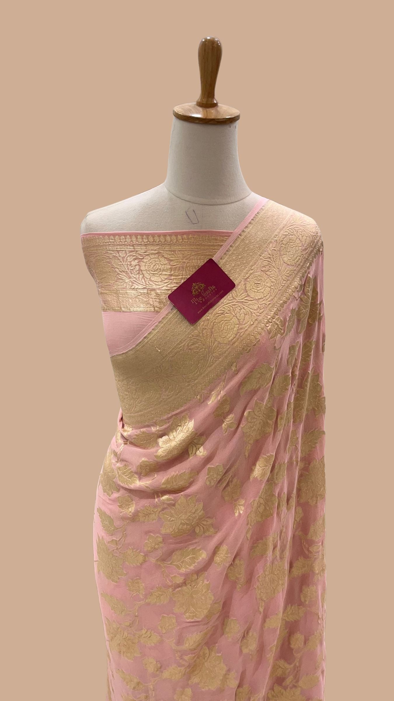 Khaddi Georgette Handloom Banarasi Saree