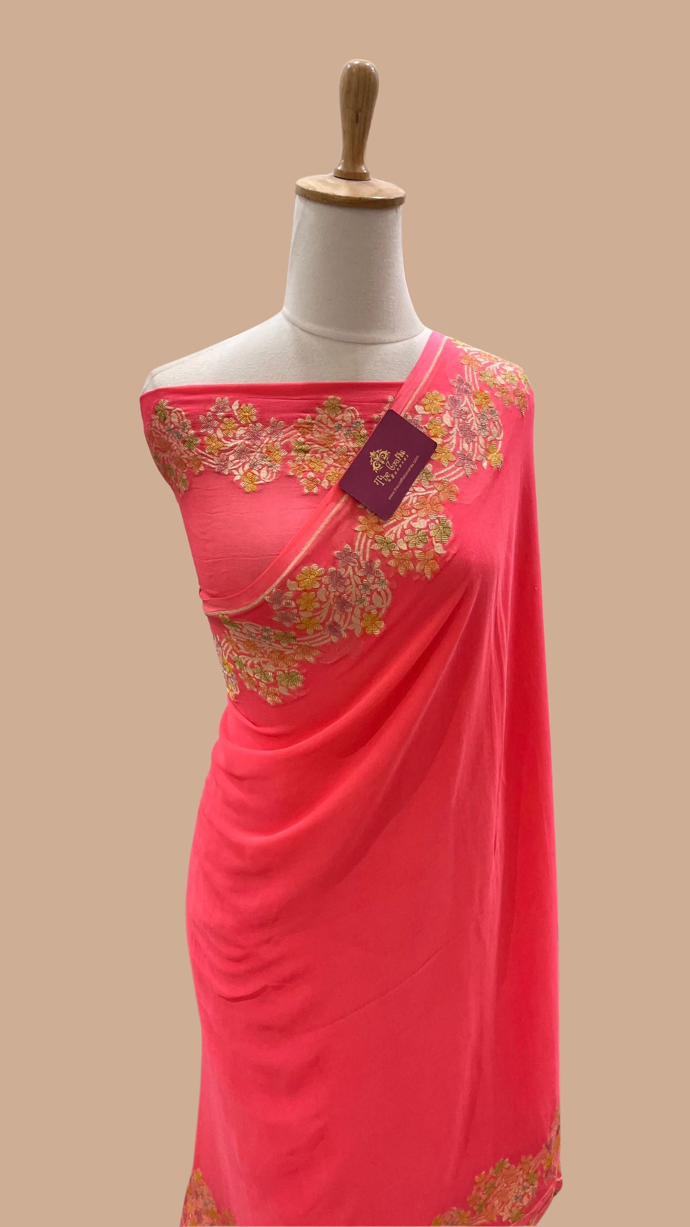 Khaddi Georgette Handloom Banarasi Saree