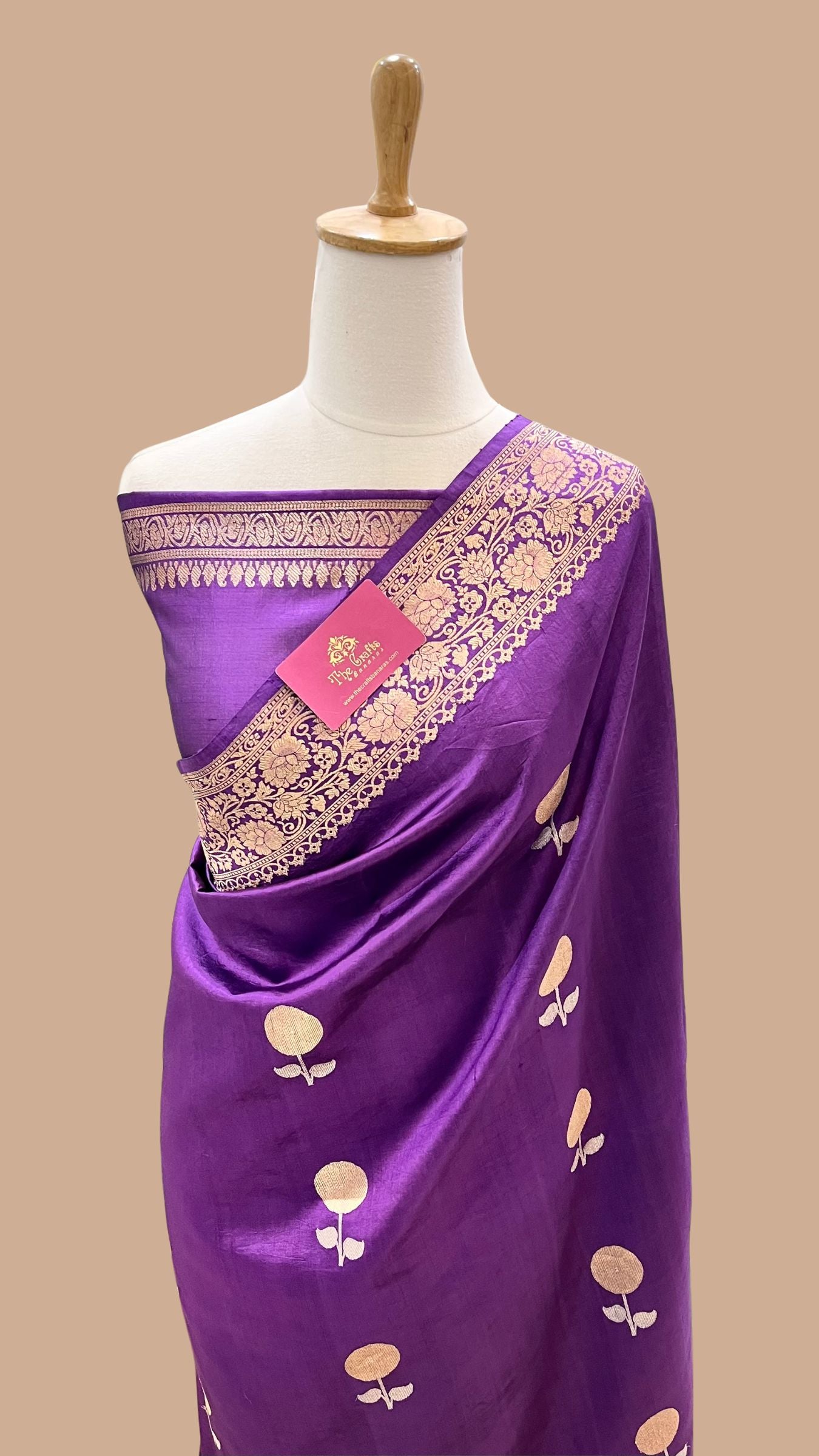 Pure  Mango Silk Handloom Banarasi Saree