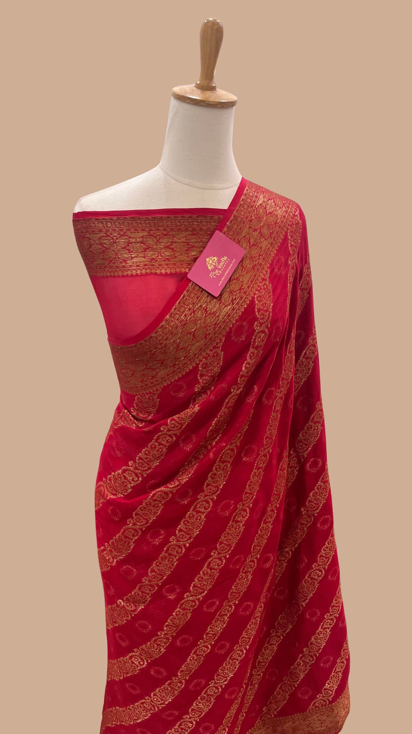 Pure Khaddi Chiffon Banarasi Saree