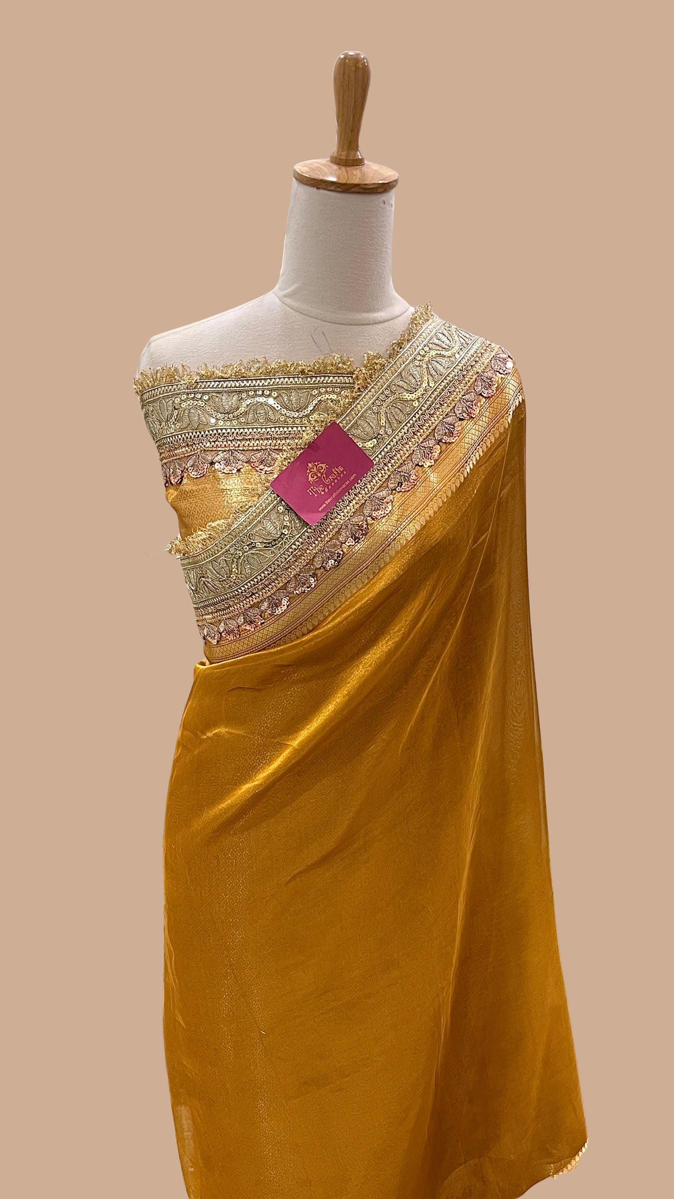 Pure Tissue Silk Handloom Banarasi Saree - with Lace Border